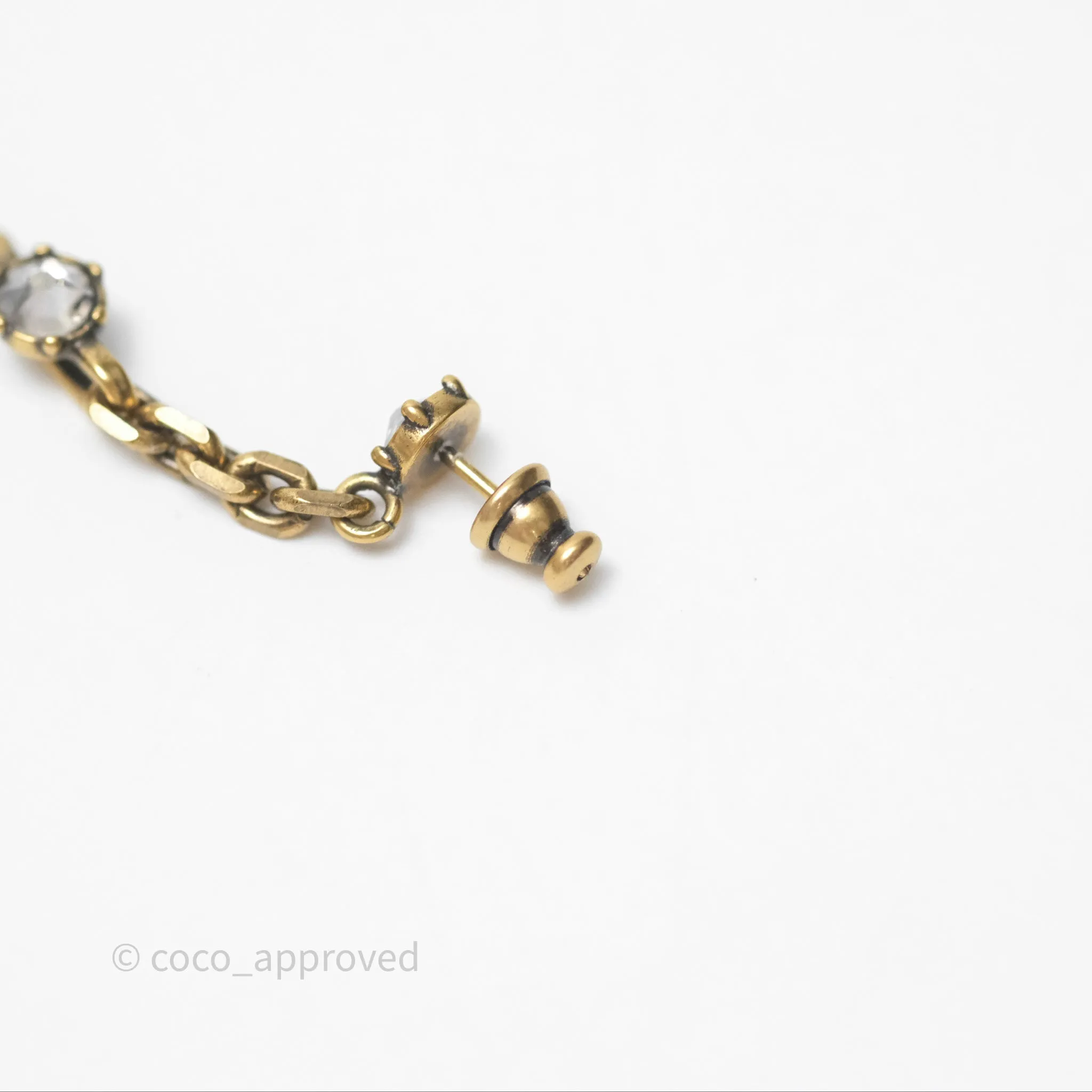 Christian Dior Pearl Crystal Star Earrings Gold Tone
