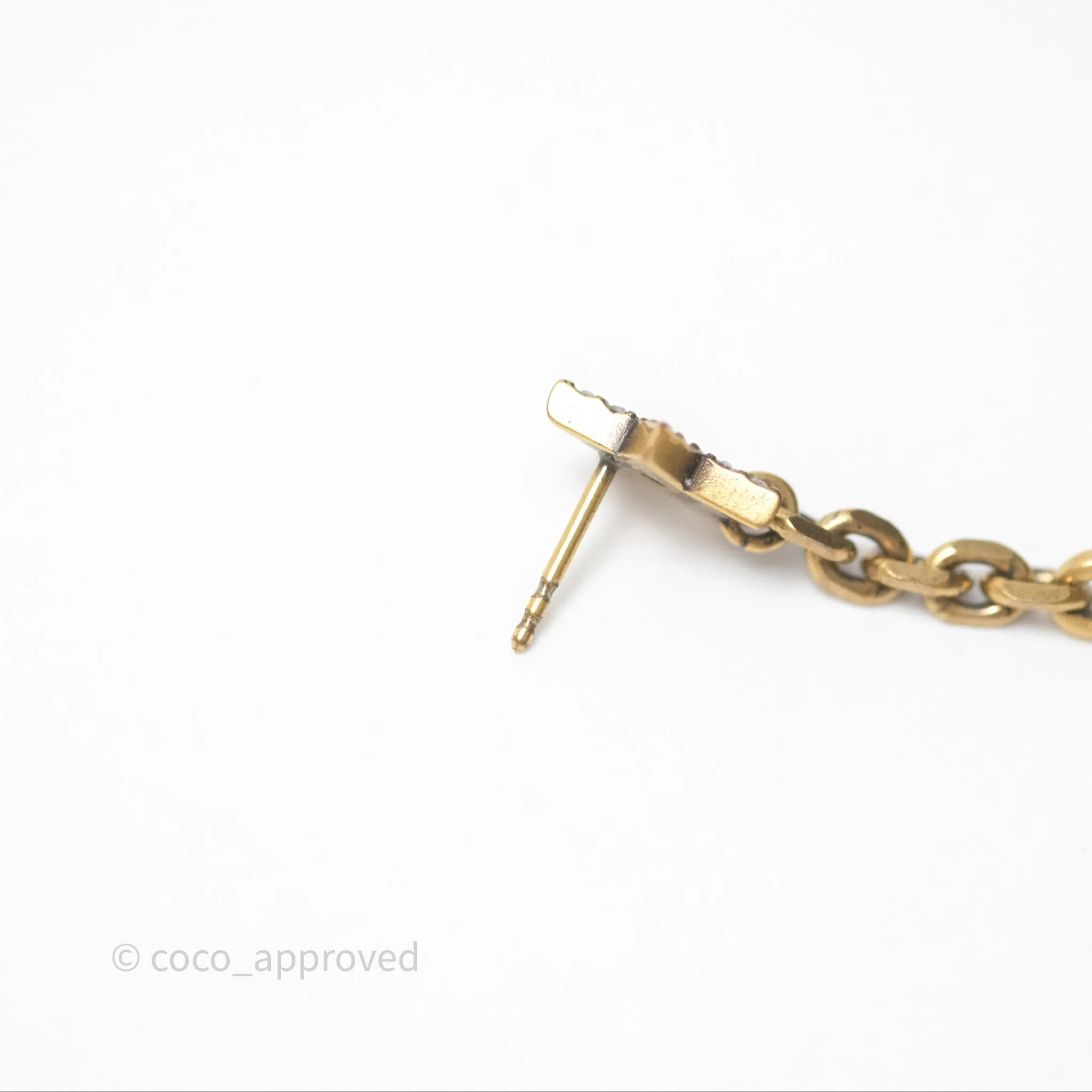 Christian Dior Pearl Crystal Star Earrings Gold Tone