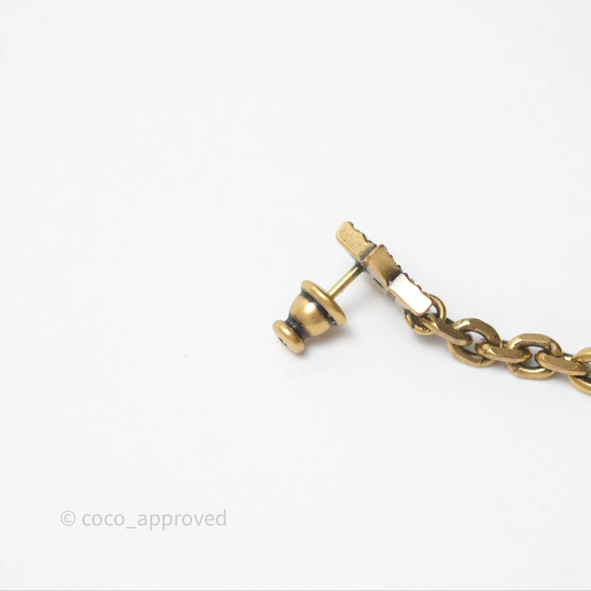 Christian Dior Pearl Crystal Star Earrings Gold Tone