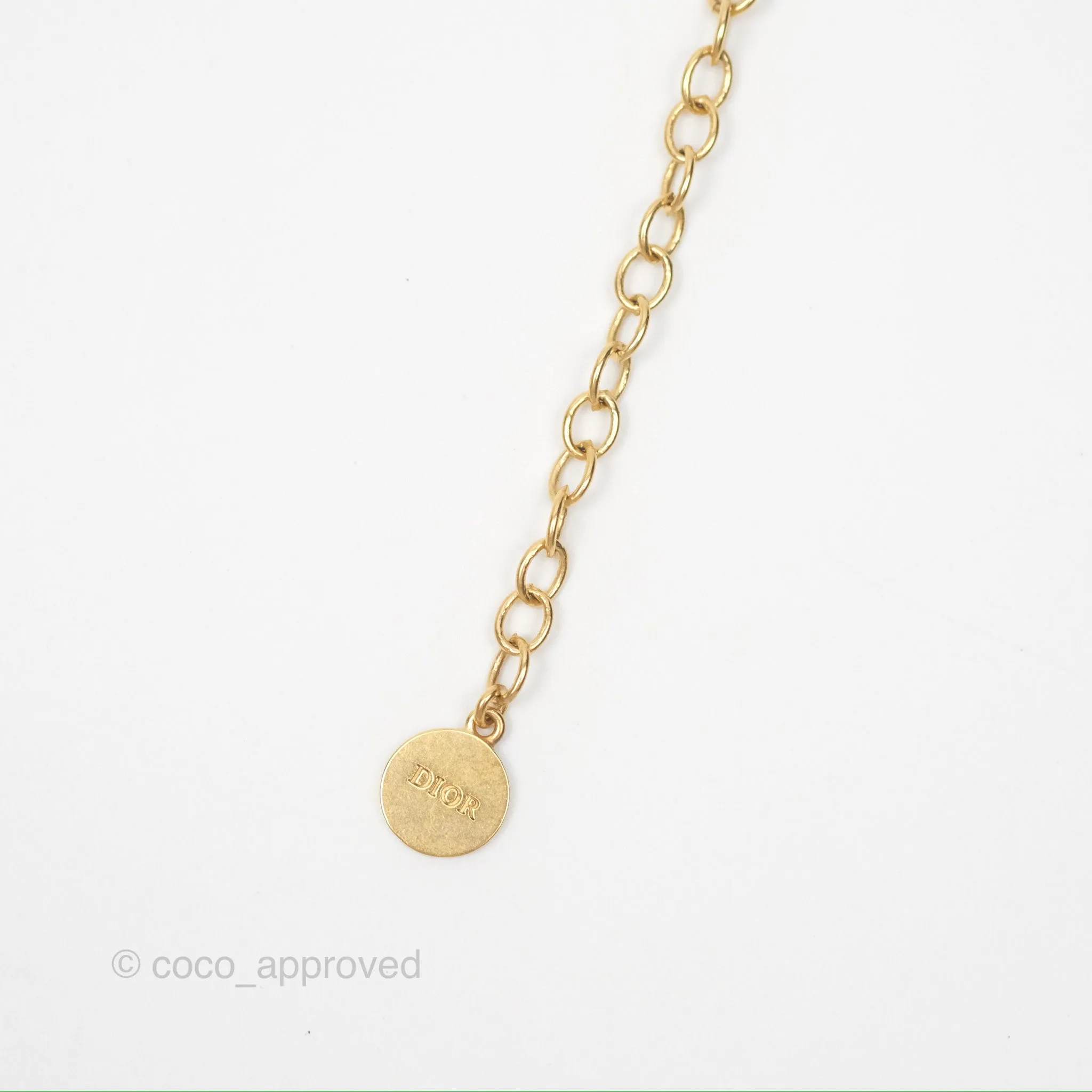 Christian Dior Petit CD Choker Necklace Gold Tone