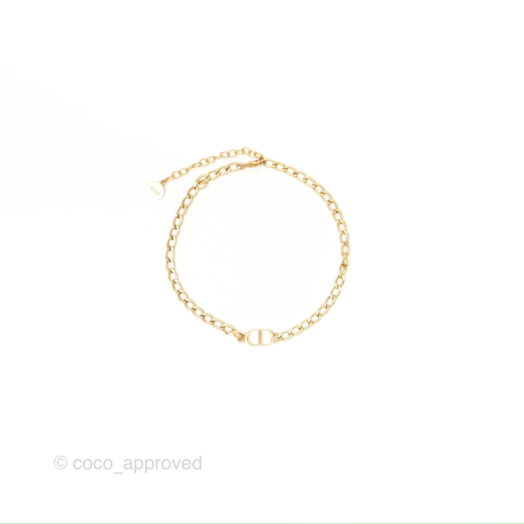 Christian Dior Petit CD Choker Necklace Gold Tone