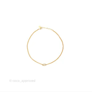 Christian Dior Petit CD Necklace Gold Tone