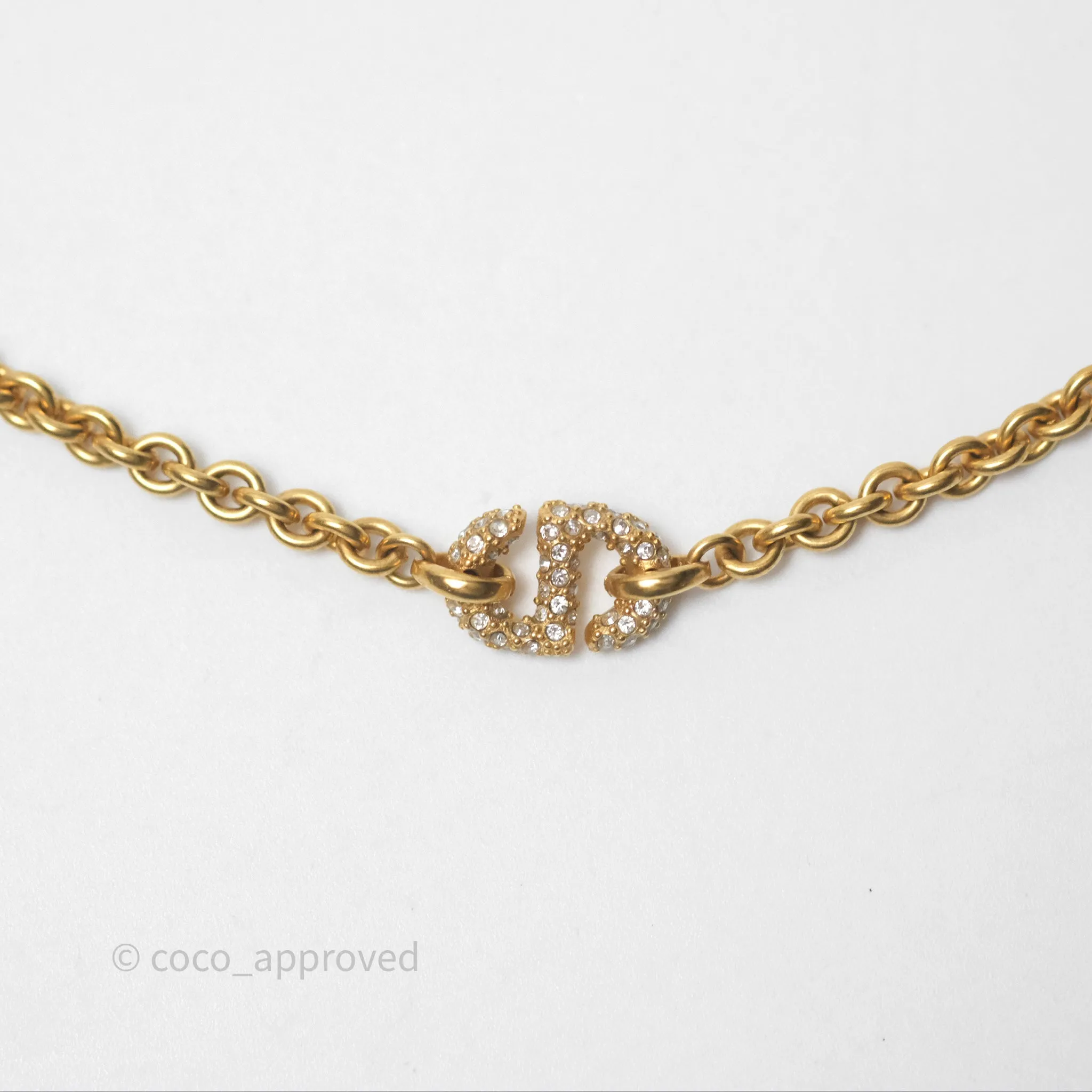 Christian Dior Petit CD Necklace Gold Tone