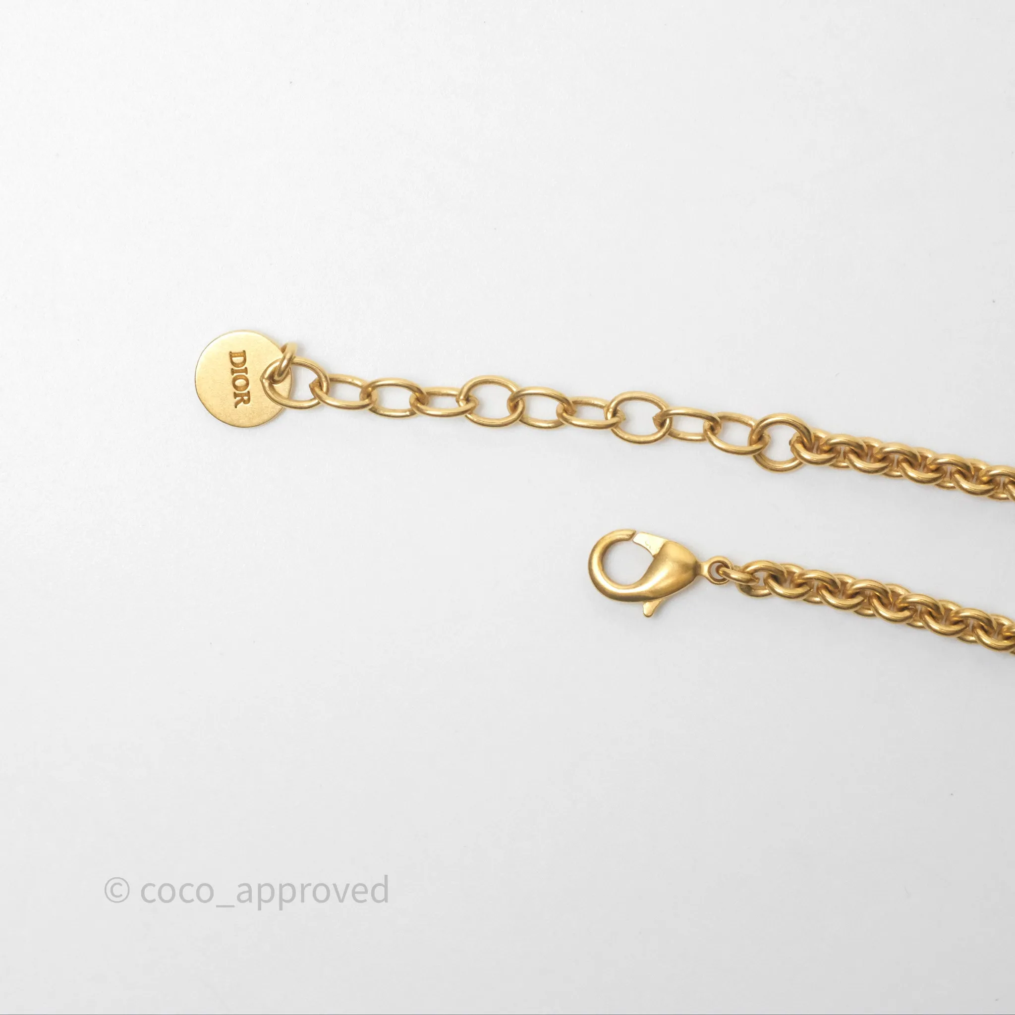 Christian Dior Petit CD Necklace Gold Tone