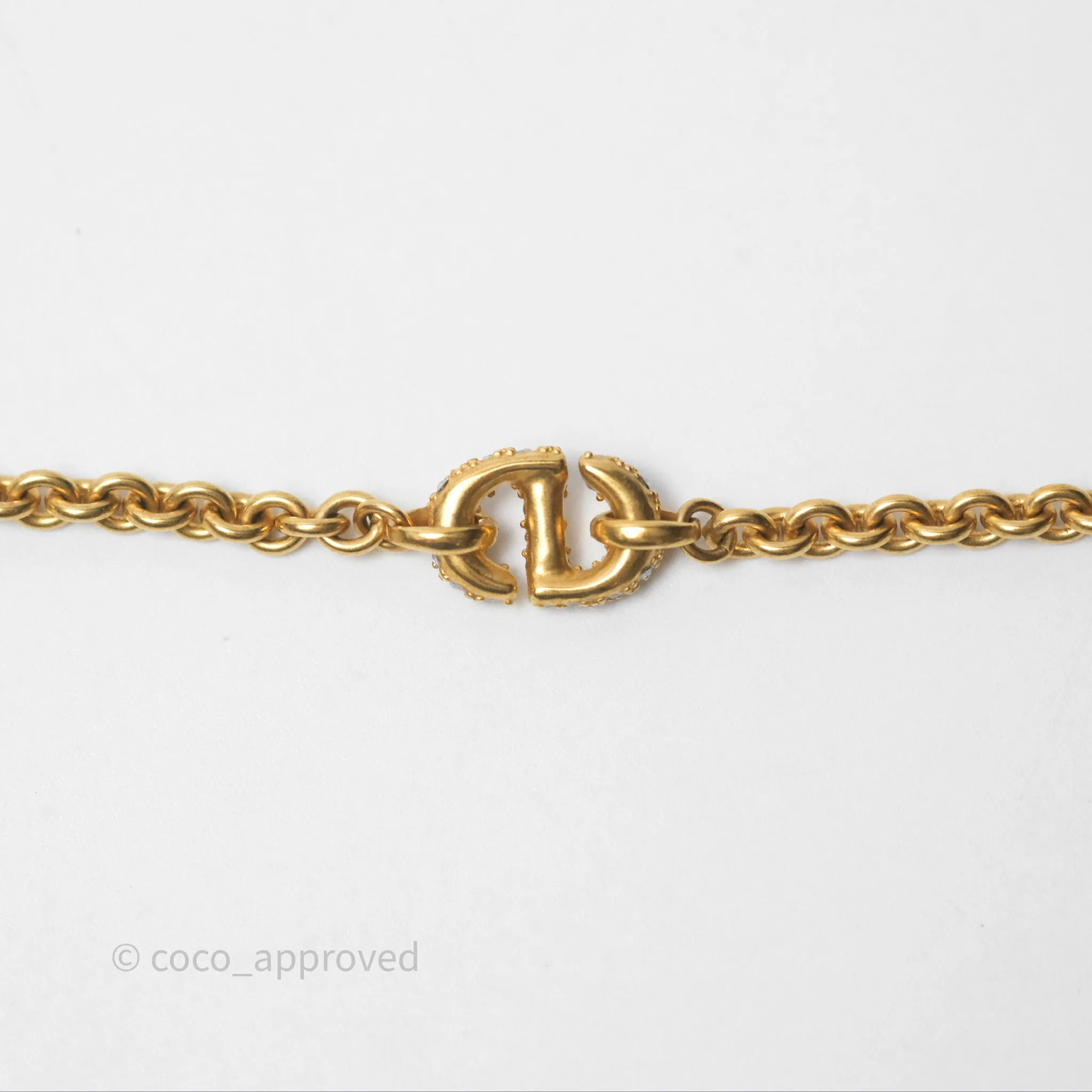 Christian Dior Petit CD Necklace Gold Tone