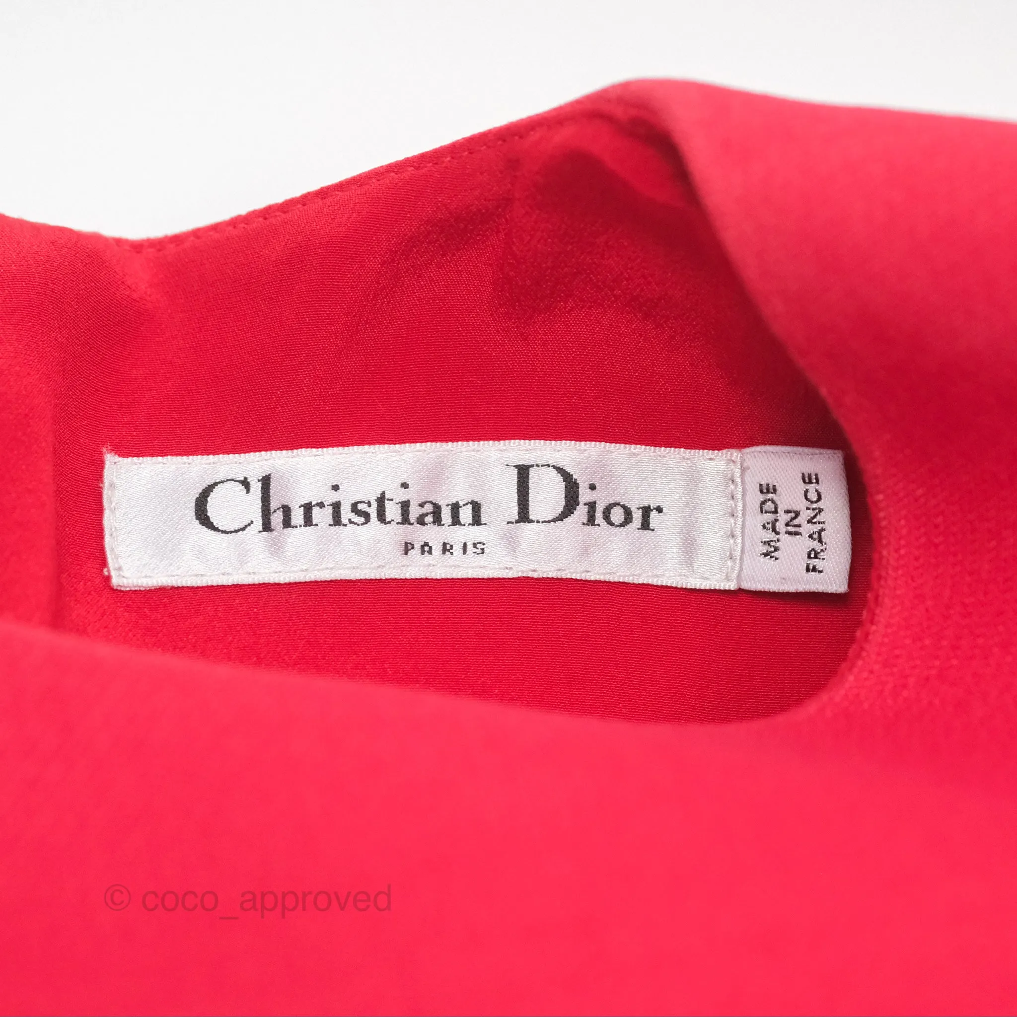 Christian Dior Red Wool Silk Dress Size 34