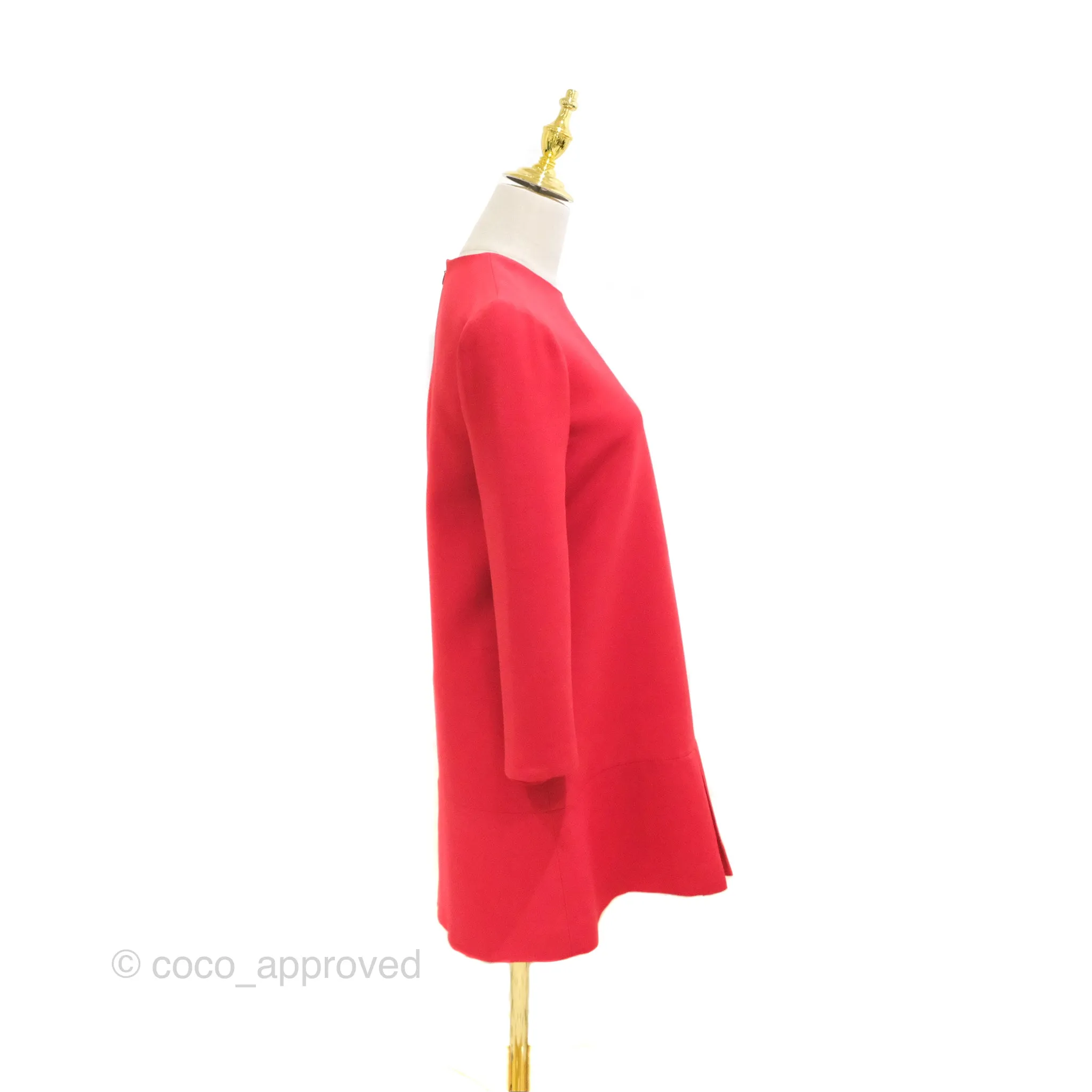 Christian Dior Red Wool Silk Dress Size 34
