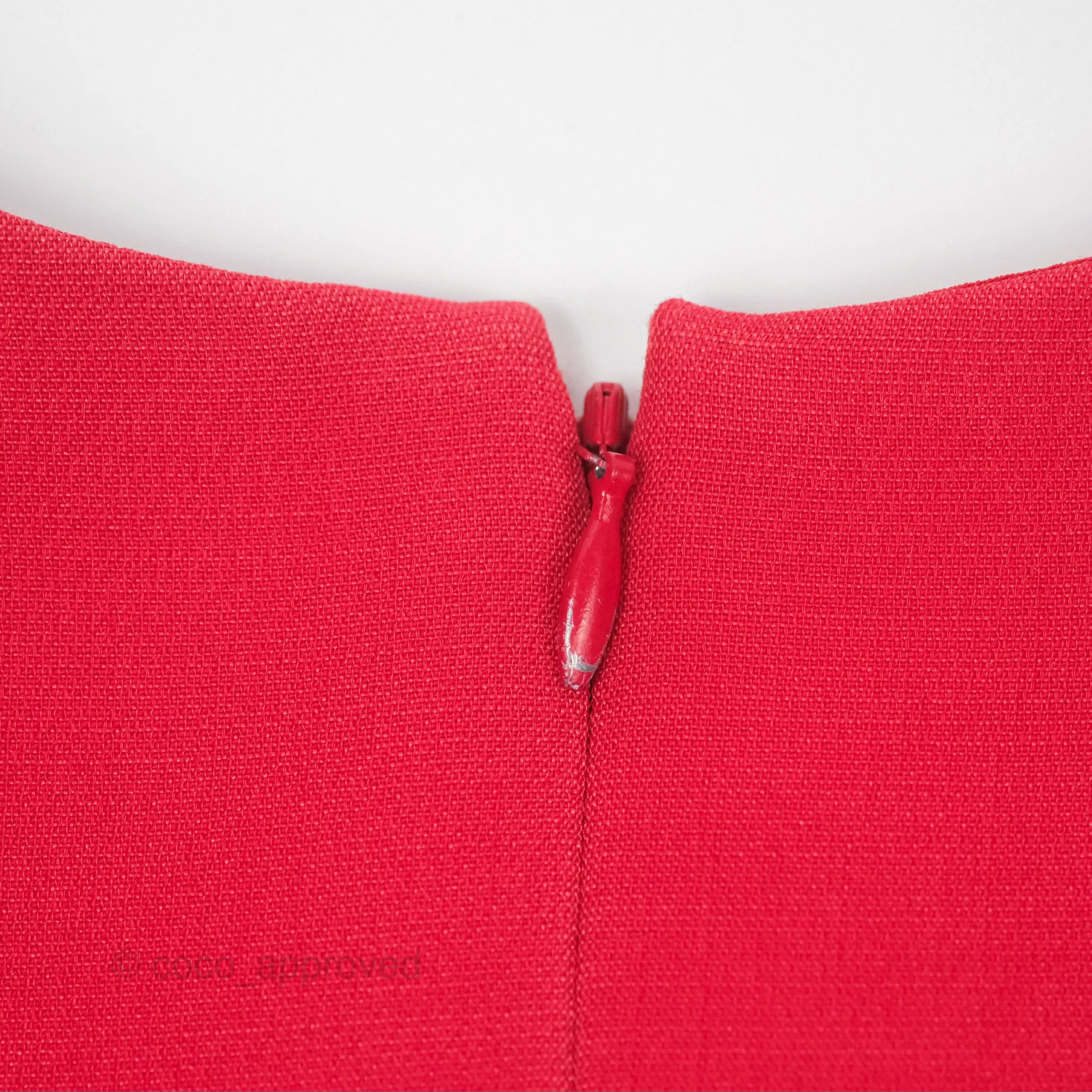 Christian Dior Red Wool Silk Dress Size 34
