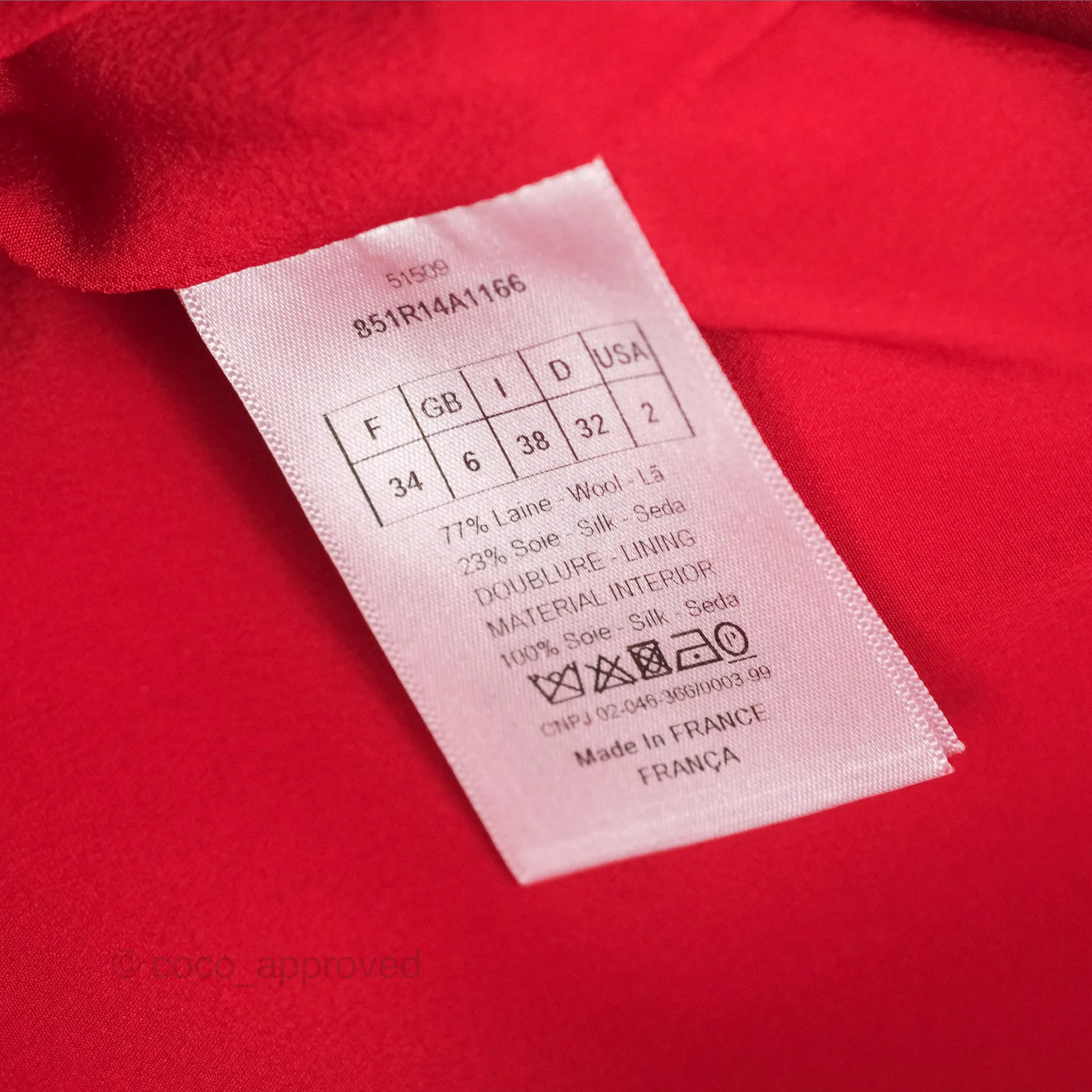 Christian Dior Red Wool Silk Dress Size 34