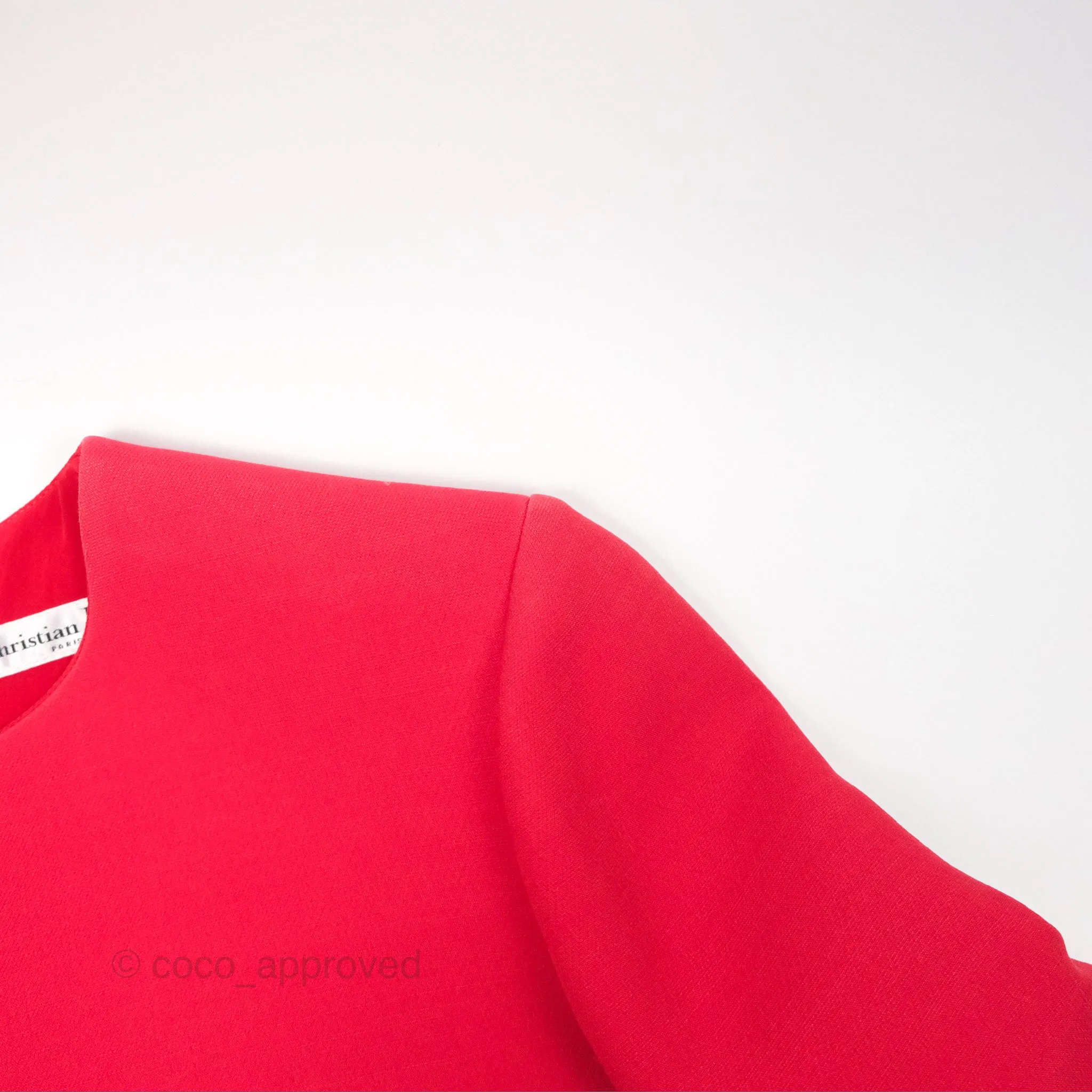 Christian Dior Red Wool Silk Dress Size 34