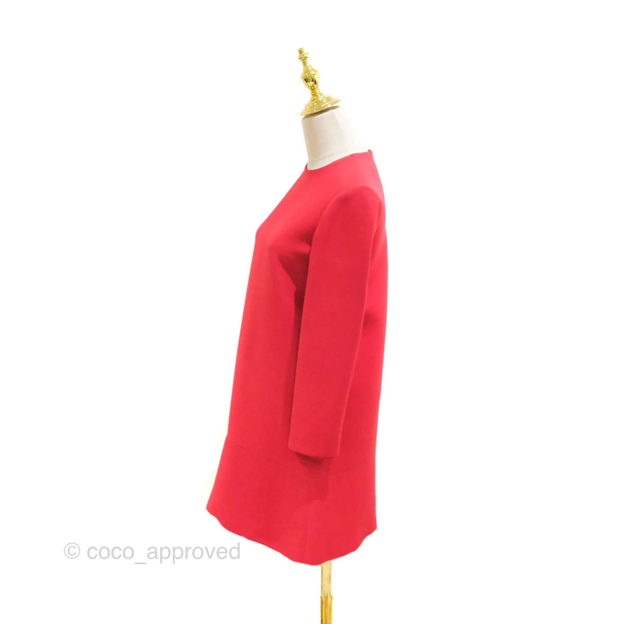 Christian Dior Red Wool Silk Dress Size 34