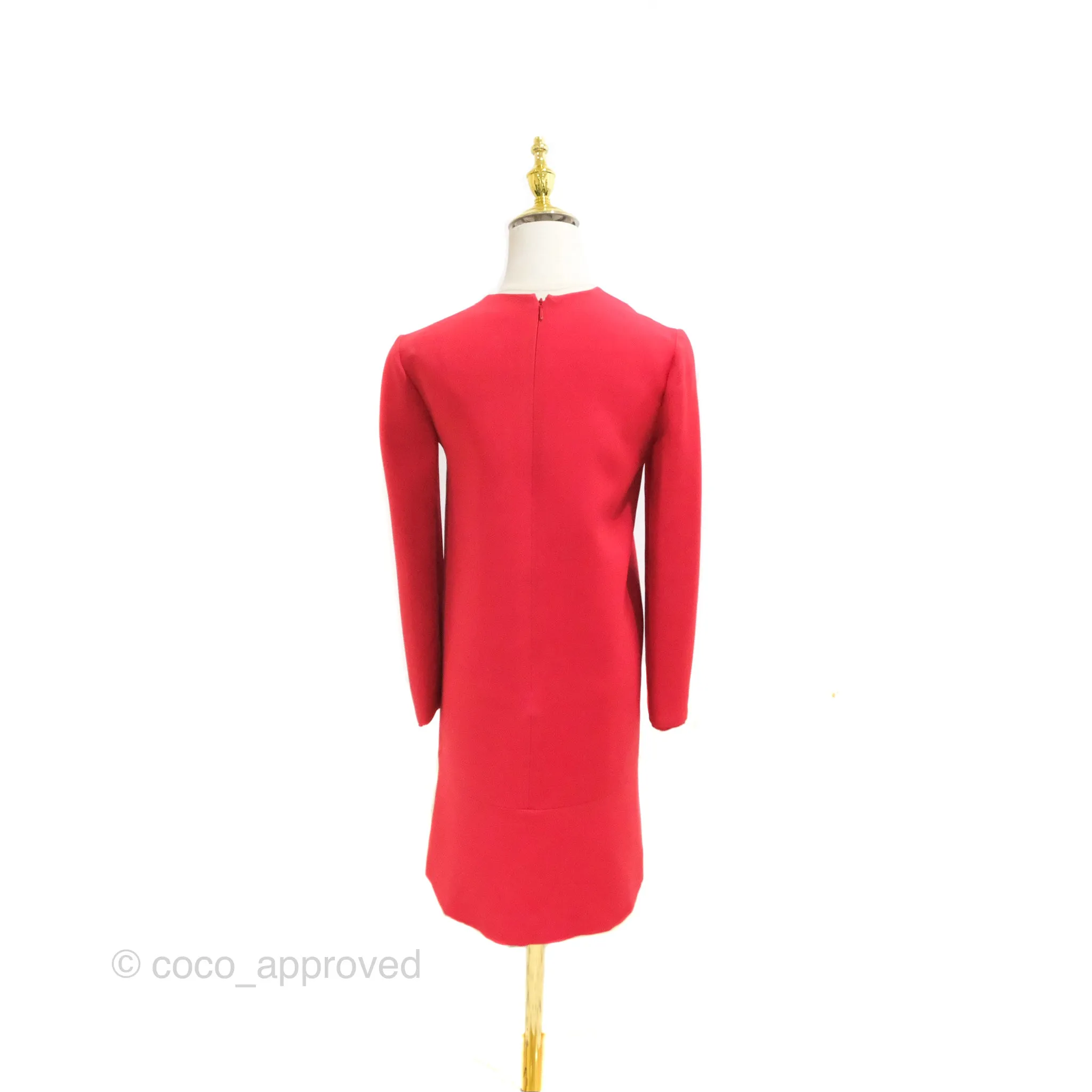Christian Dior Red Wool Silk Dress Size 34