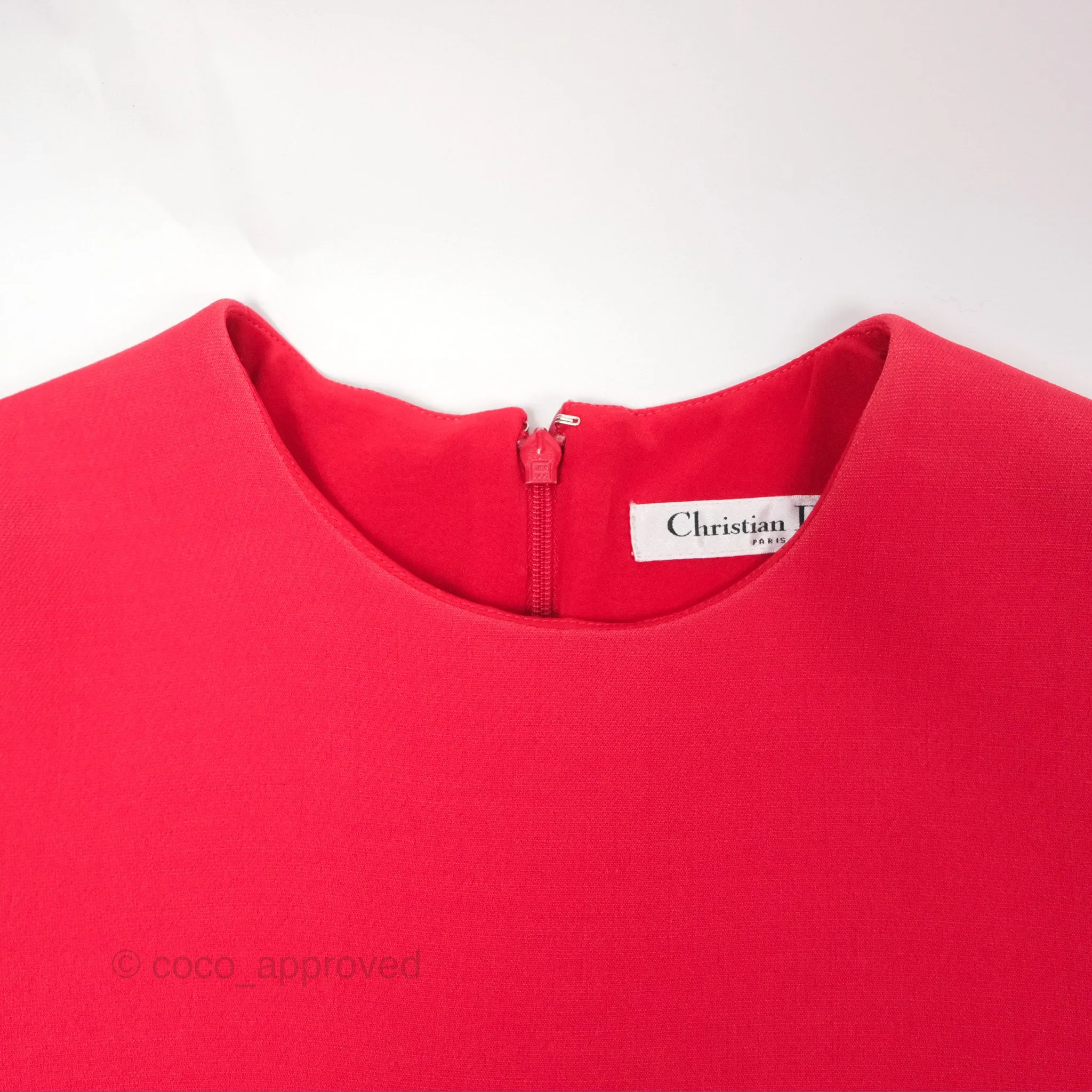 Christian Dior Red Wool Silk Dress Size 34