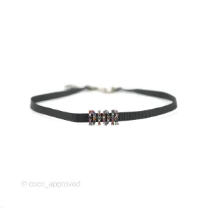 Christian Dior Ribbon Strass J'Adior Choker Necklace
