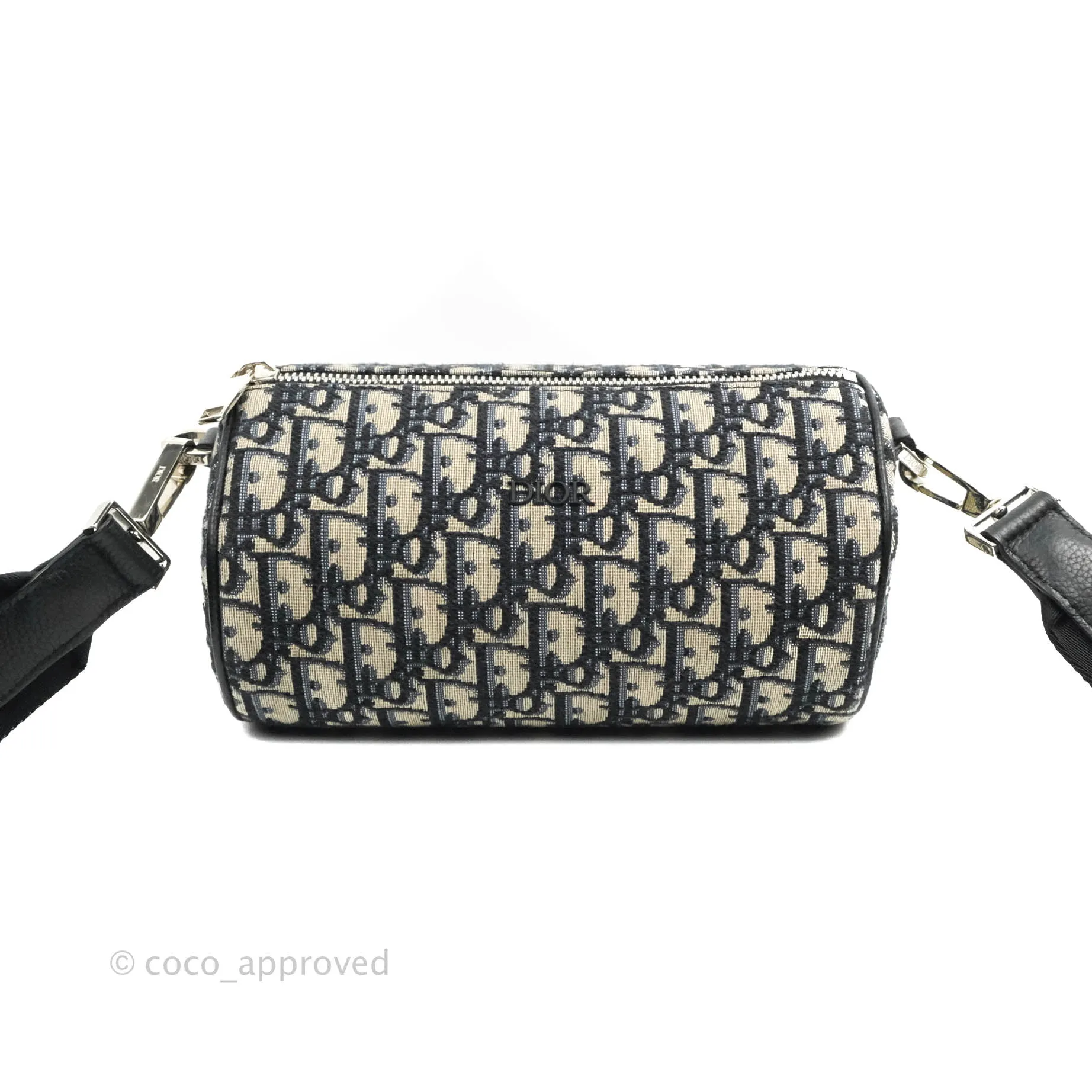 Christian Dior Roller Messenger Bag Beige and Black Dior Oblique Jacquard
