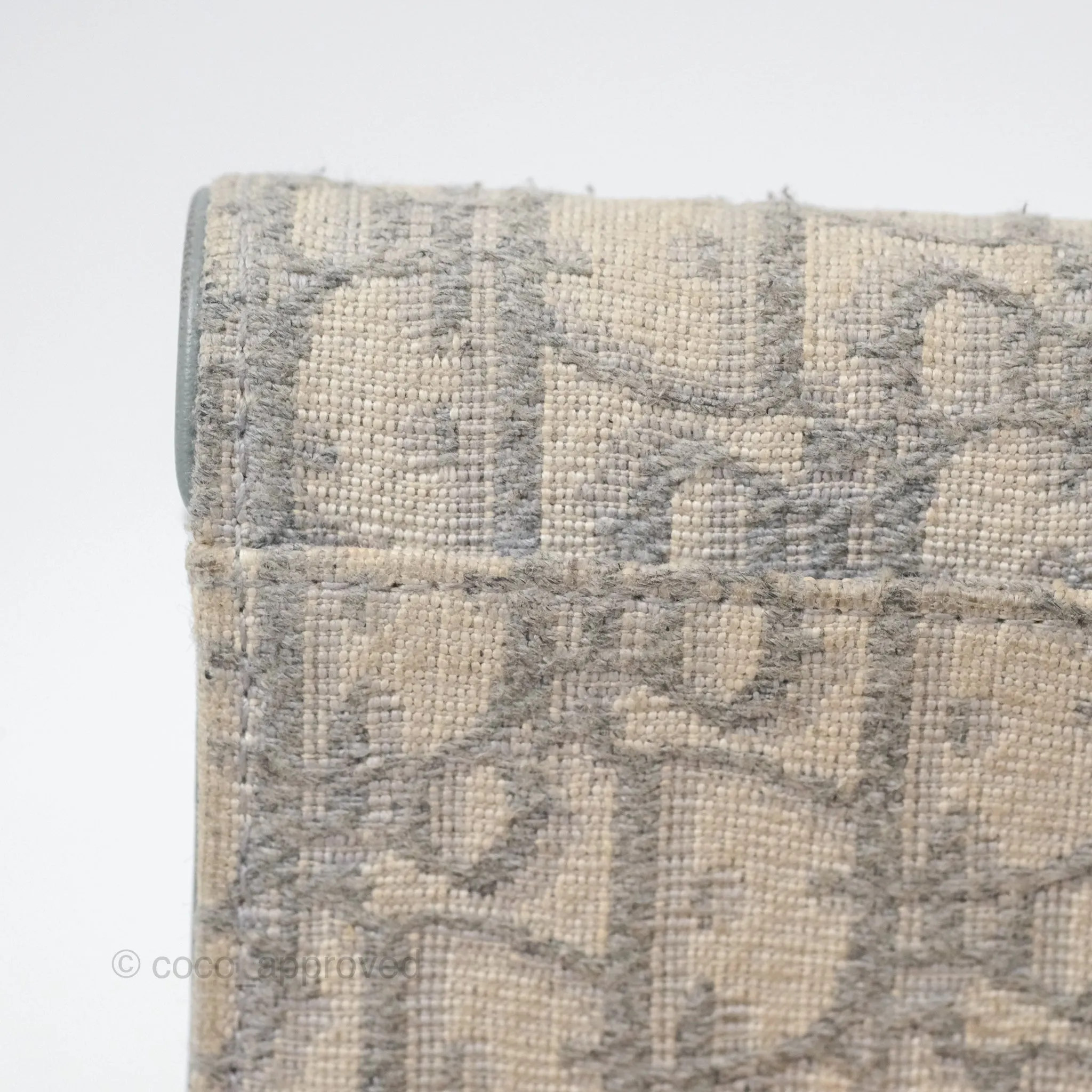 Christian Dior Saddle Bloom Card Holder Gray Dior Oblique Jacquard