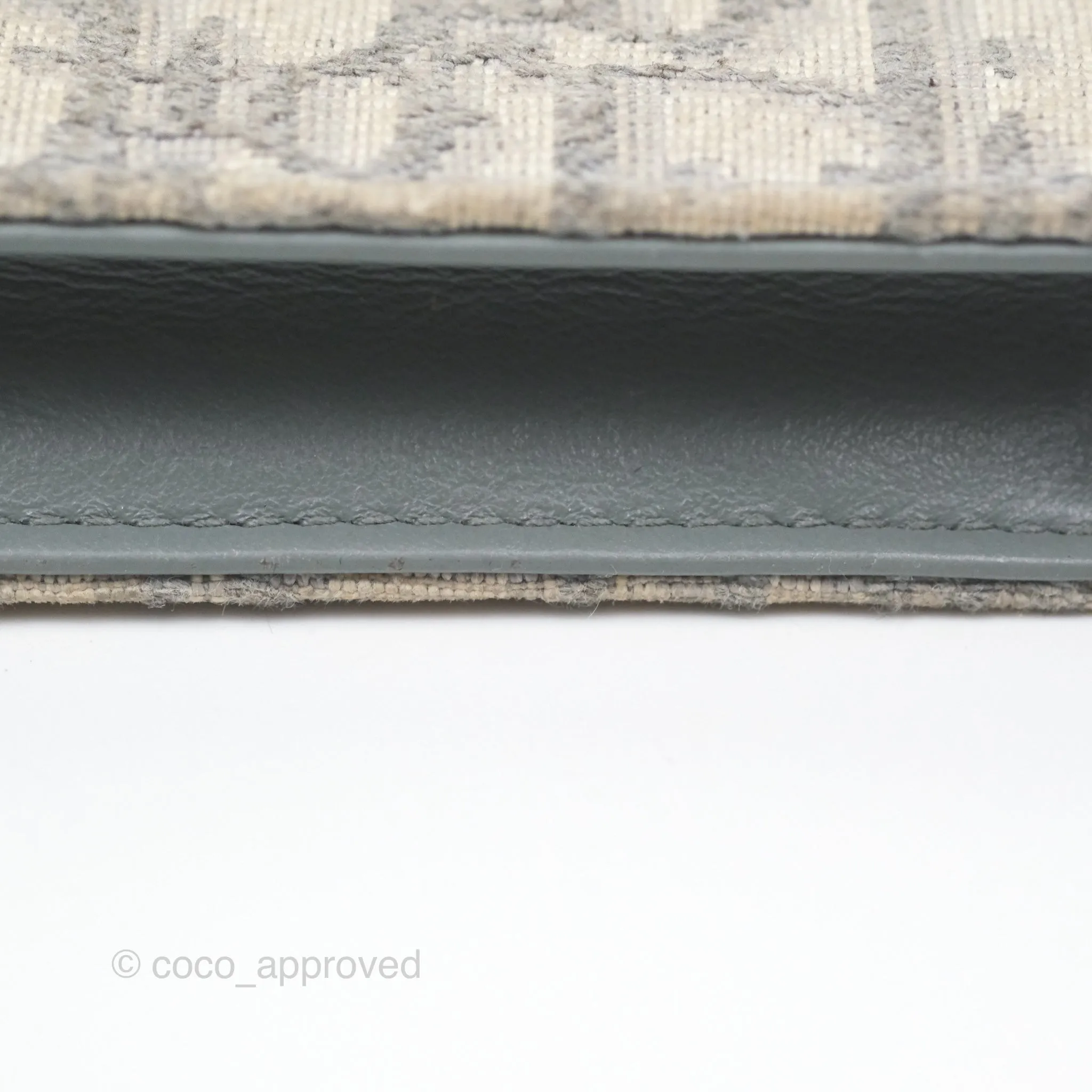 Christian Dior Saddle Bloom Card Holder Gray Dior Oblique Jacquard