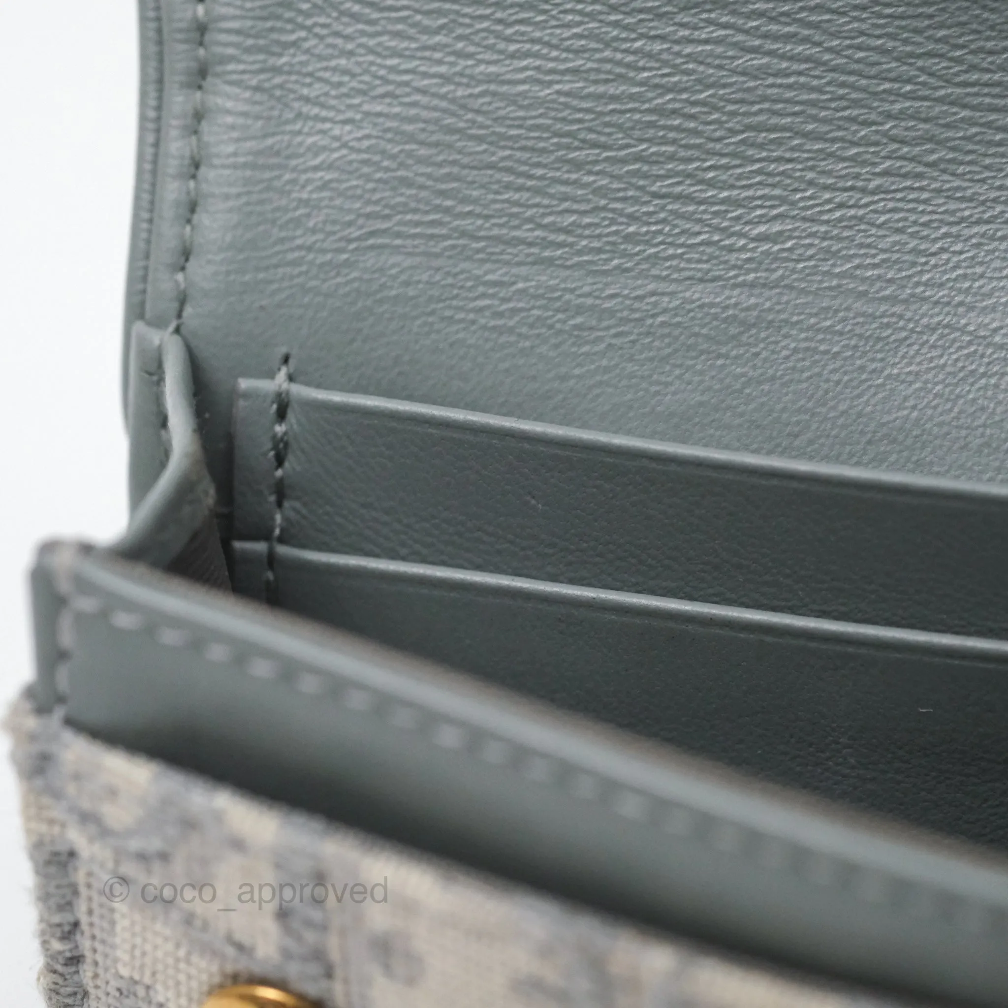 Christian Dior Saddle Bloom Card Holder Gray Dior Oblique Jacquard