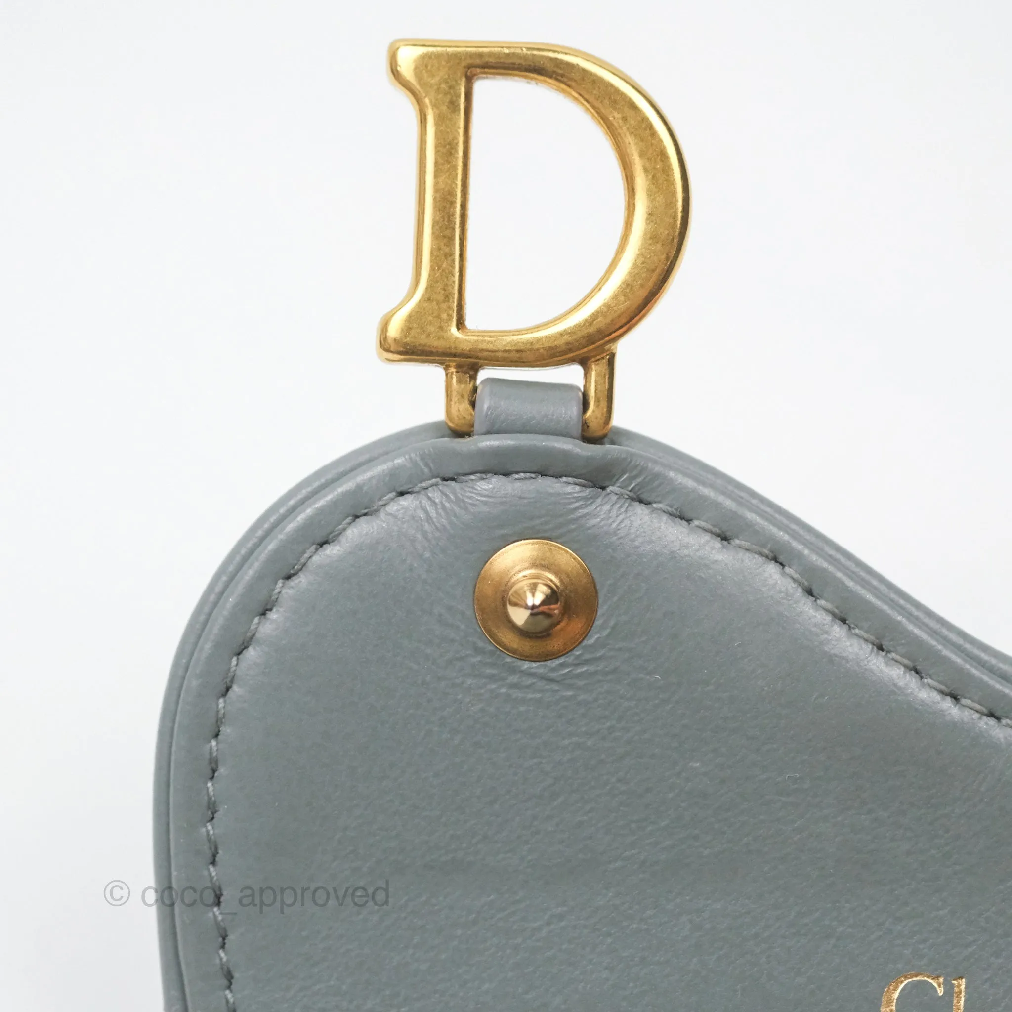 Christian Dior Saddle Bloom Card Holder Gray Dior Oblique Jacquard