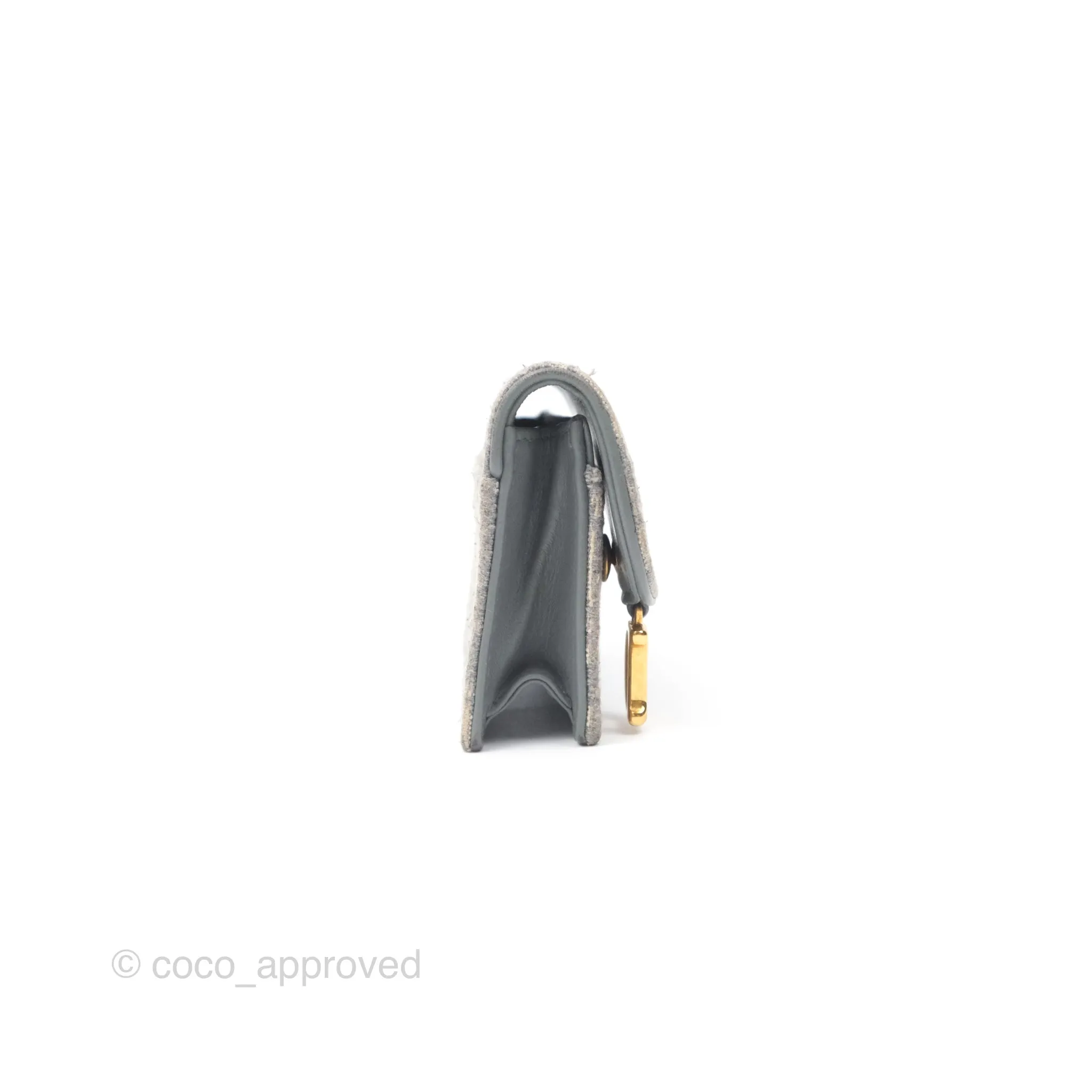 Christian Dior Saddle Bloom Card Holder Gray Dior Oblique Jacquard