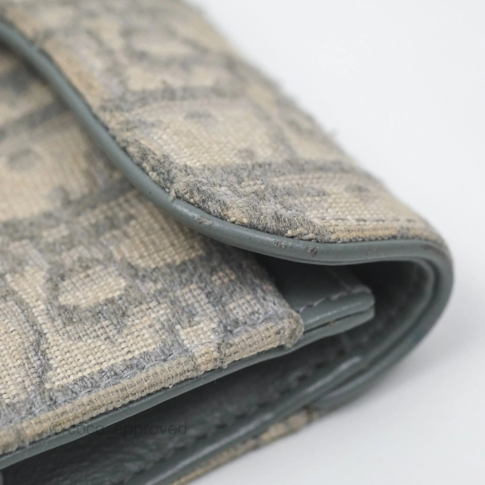 Christian Dior Saddle Bloom Card Holder Gray Dior Oblique Jacquard