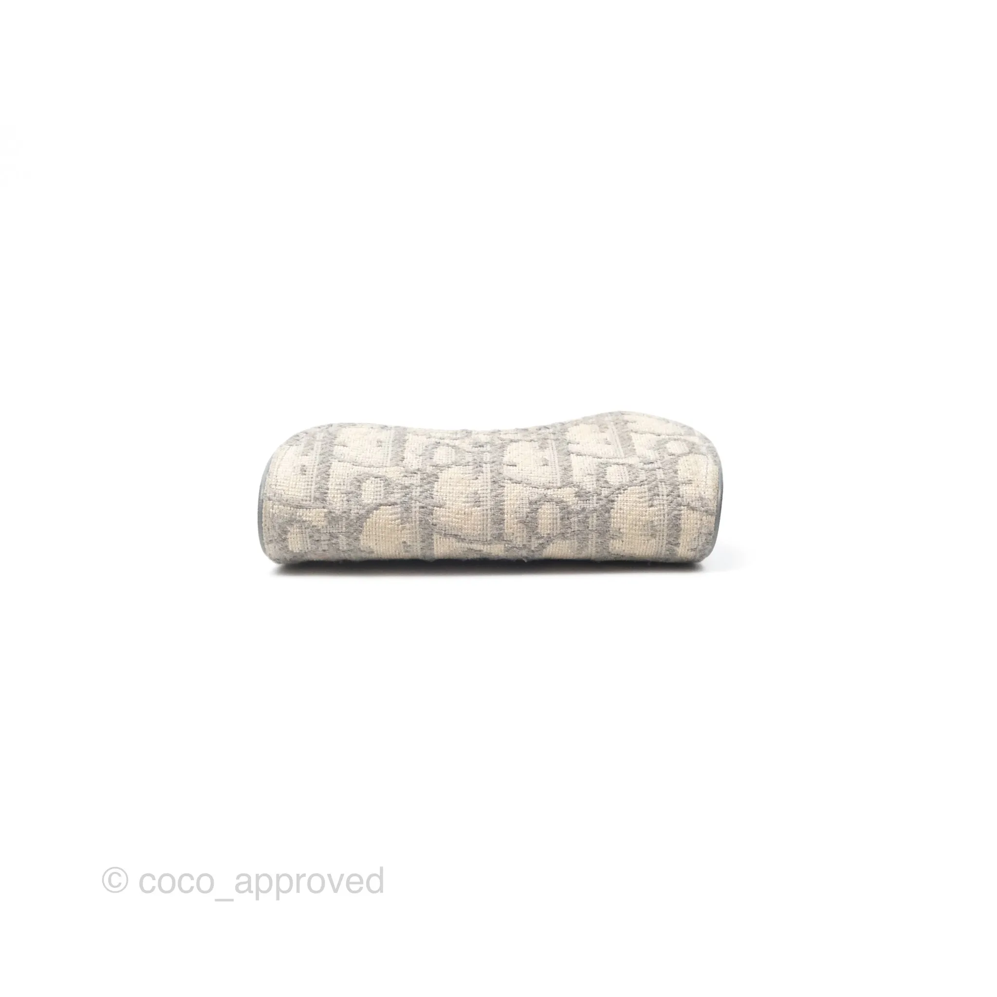 Christian Dior Saddle Bloom Card Holder Gray Dior Oblique Jacquard