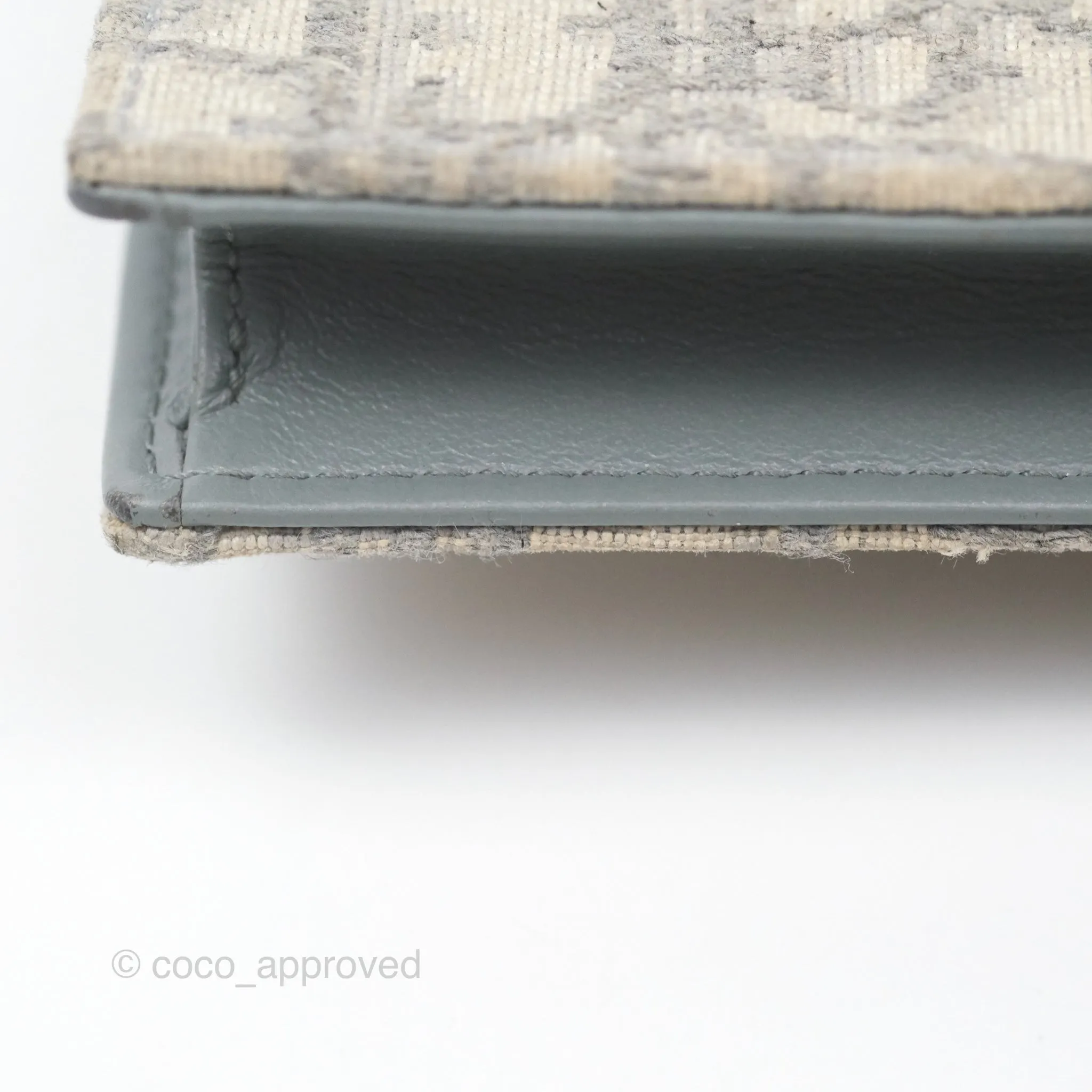 Christian Dior Saddle Bloom Card Holder Gray Dior Oblique Jacquard