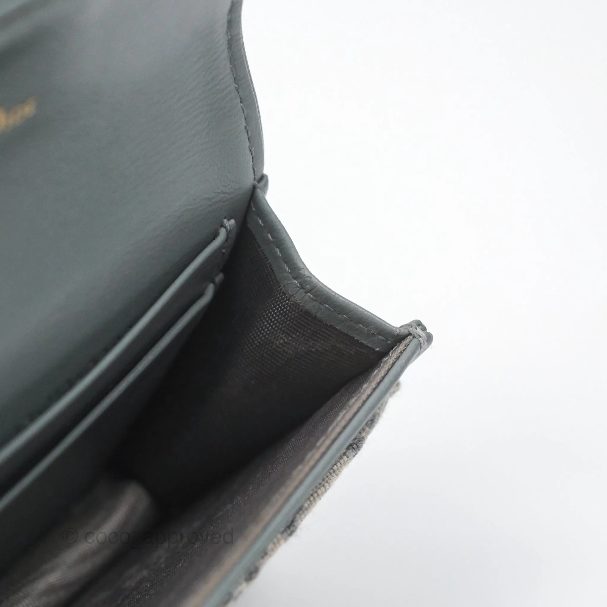 Christian Dior Saddle Bloom Card Holder Gray Dior Oblique Jacquard
