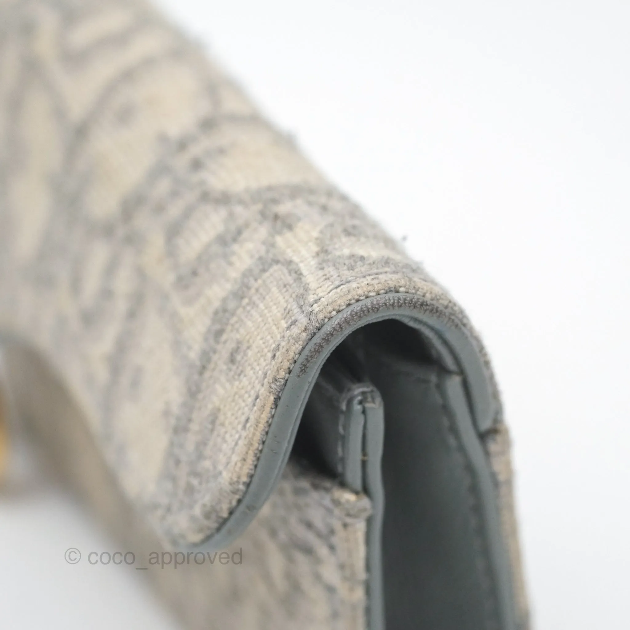 Christian Dior Saddle Bloom Card Holder Gray Dior Oblique Jacquard