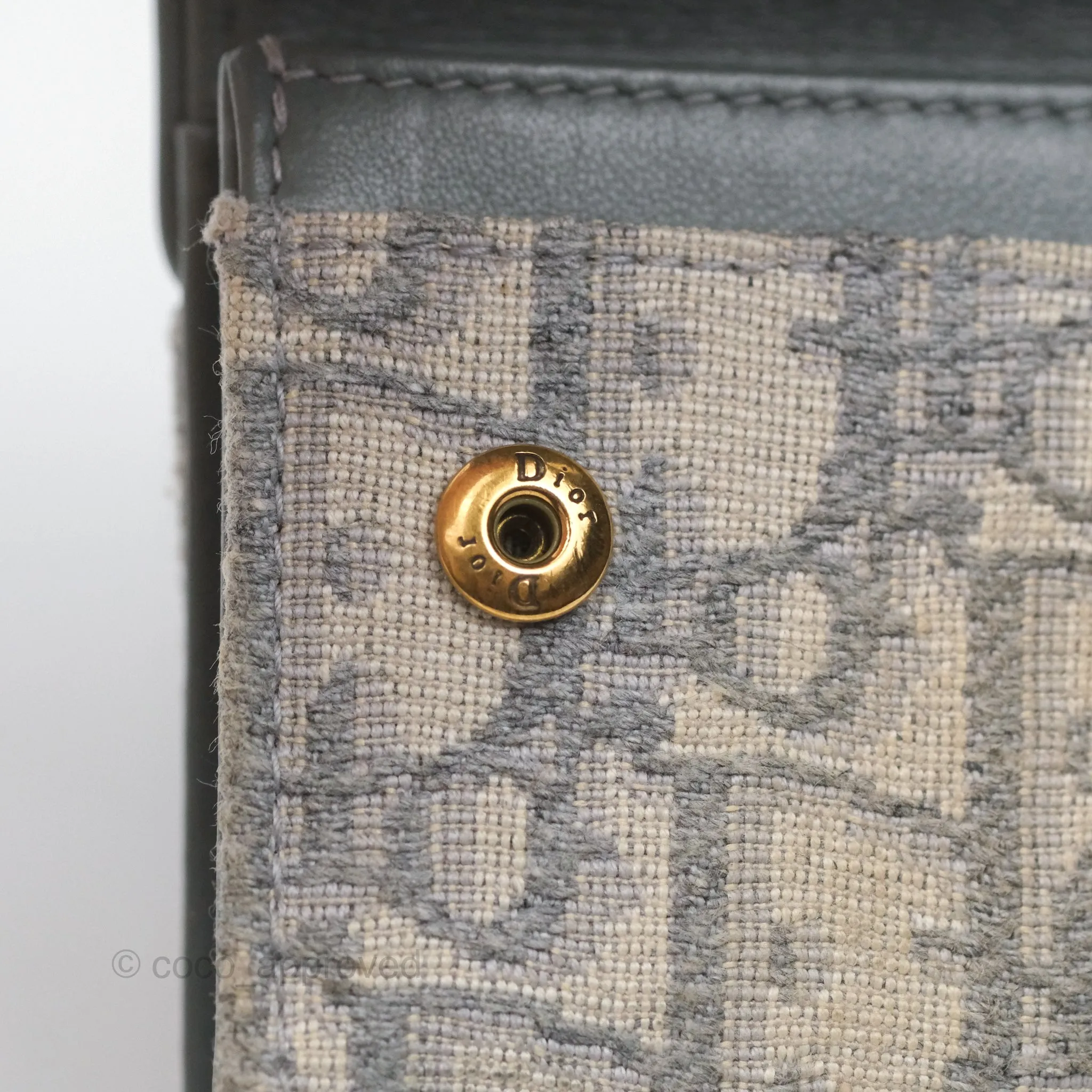 Christian Dior Saddle Bloom Card Holder Gray Dior Oblique Jacquard