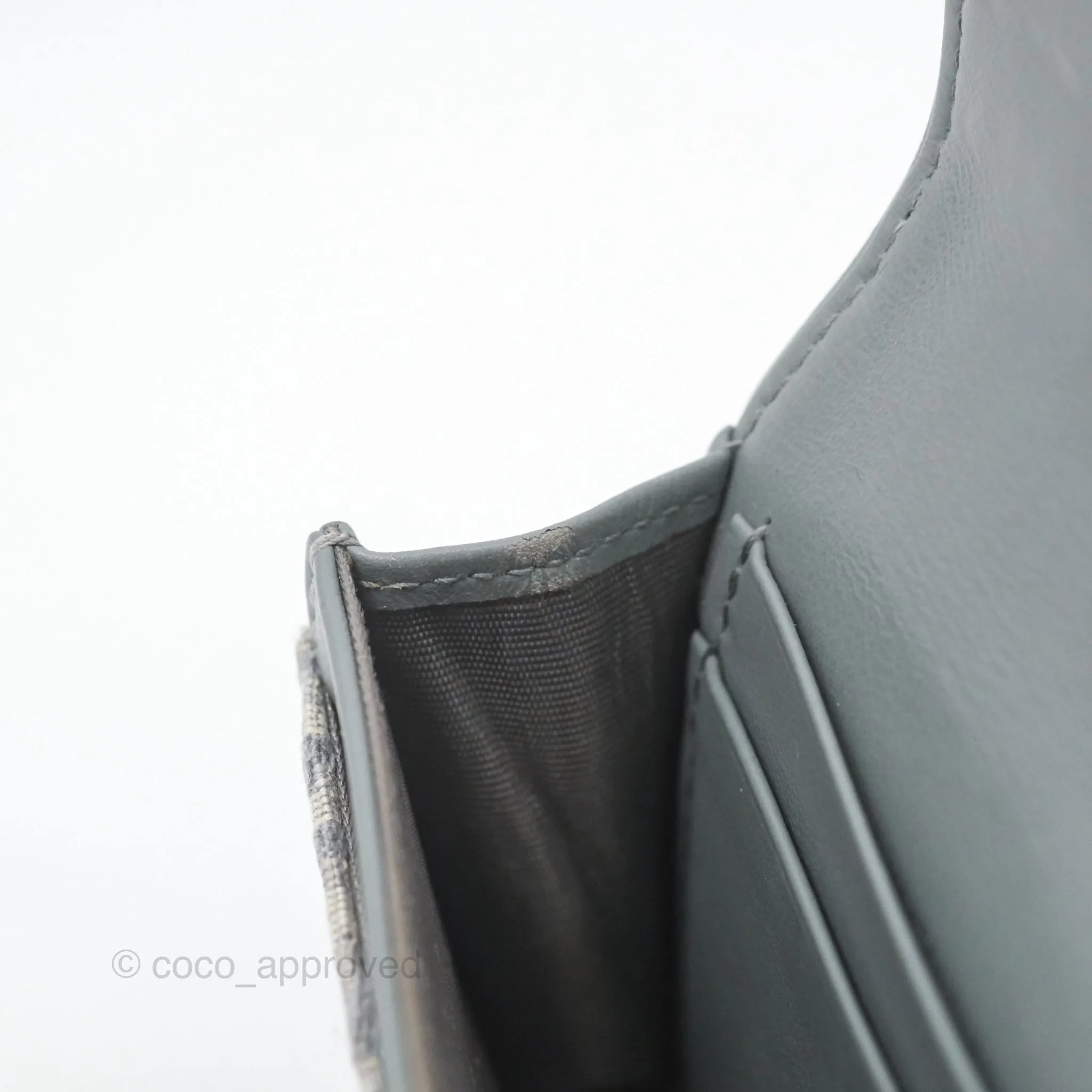 Christian Dior Saddle Bloom Card Holder Gray Dior Oblique Jacquard