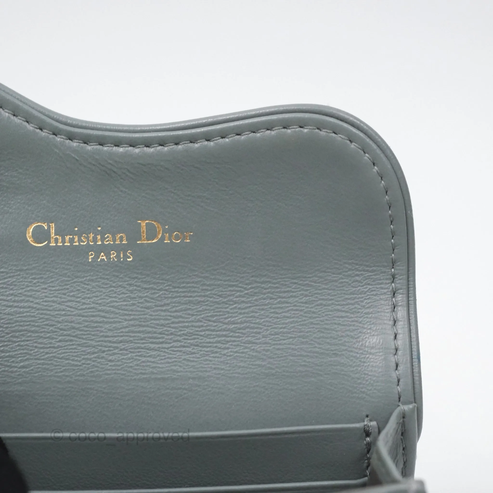 Christian Dior Saddle Bloom Card Holder Gray Dior Oblique Jacquard