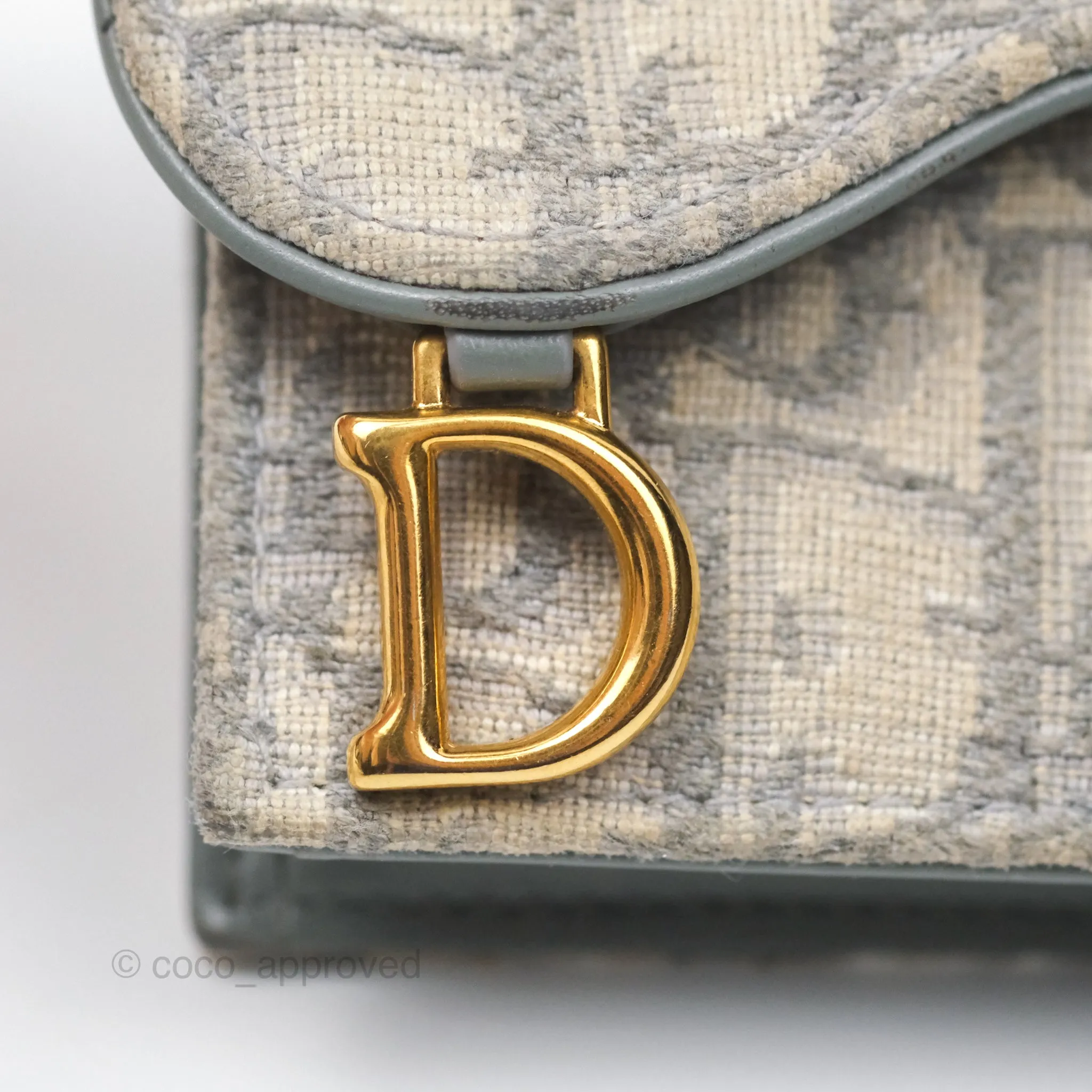 Christian Dior Saddle Bloom Card Holder Gray Dior Oblique Jacquard