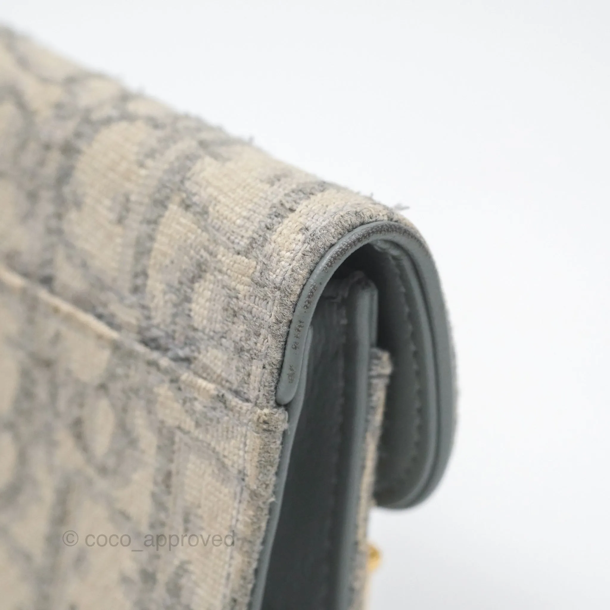 Christian Dior Saddle Bloom Card Holder Gray Dior Oblique Jacquard