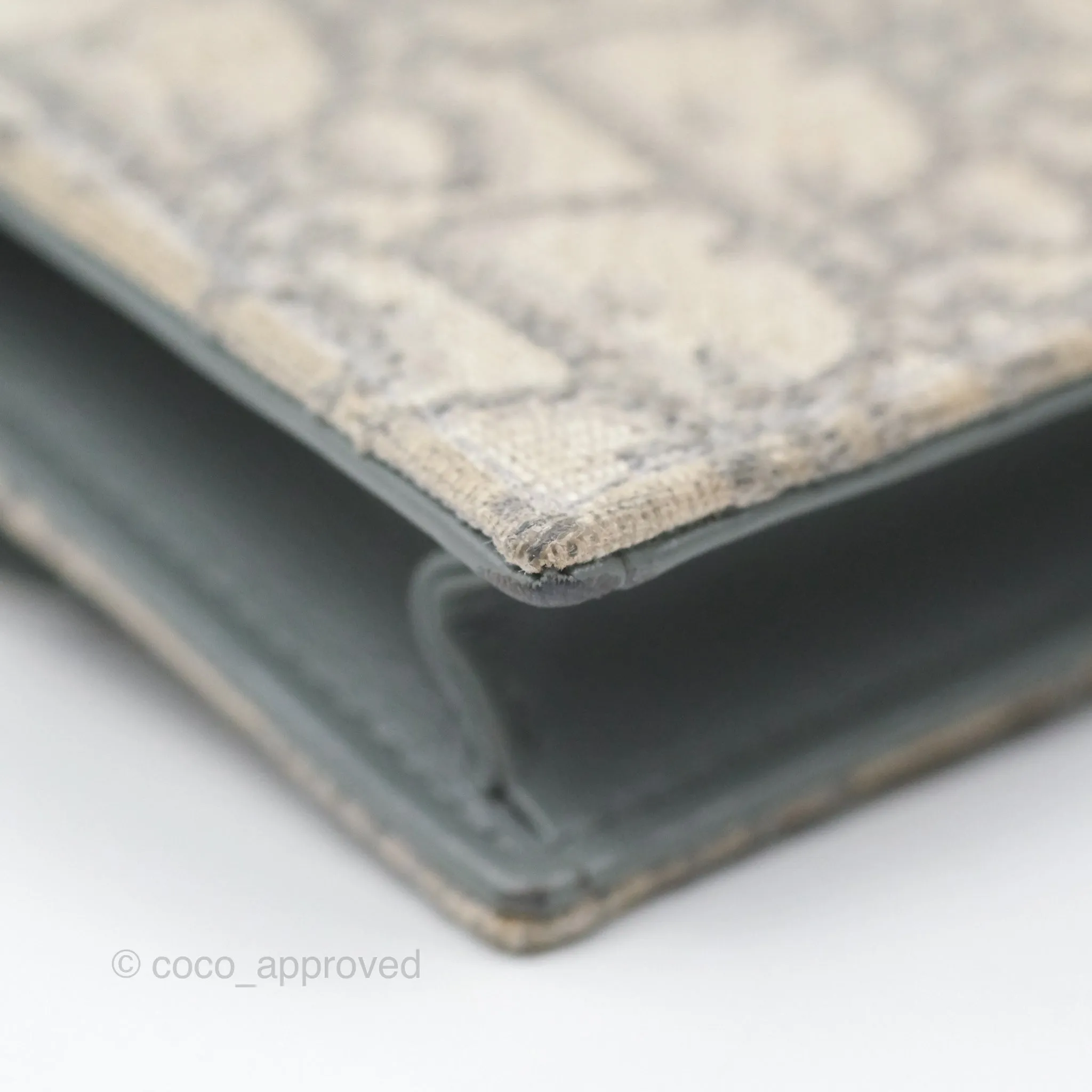 Christian Dior Saddle Bloom Card Holder Gray Dior Oblique Jacquard