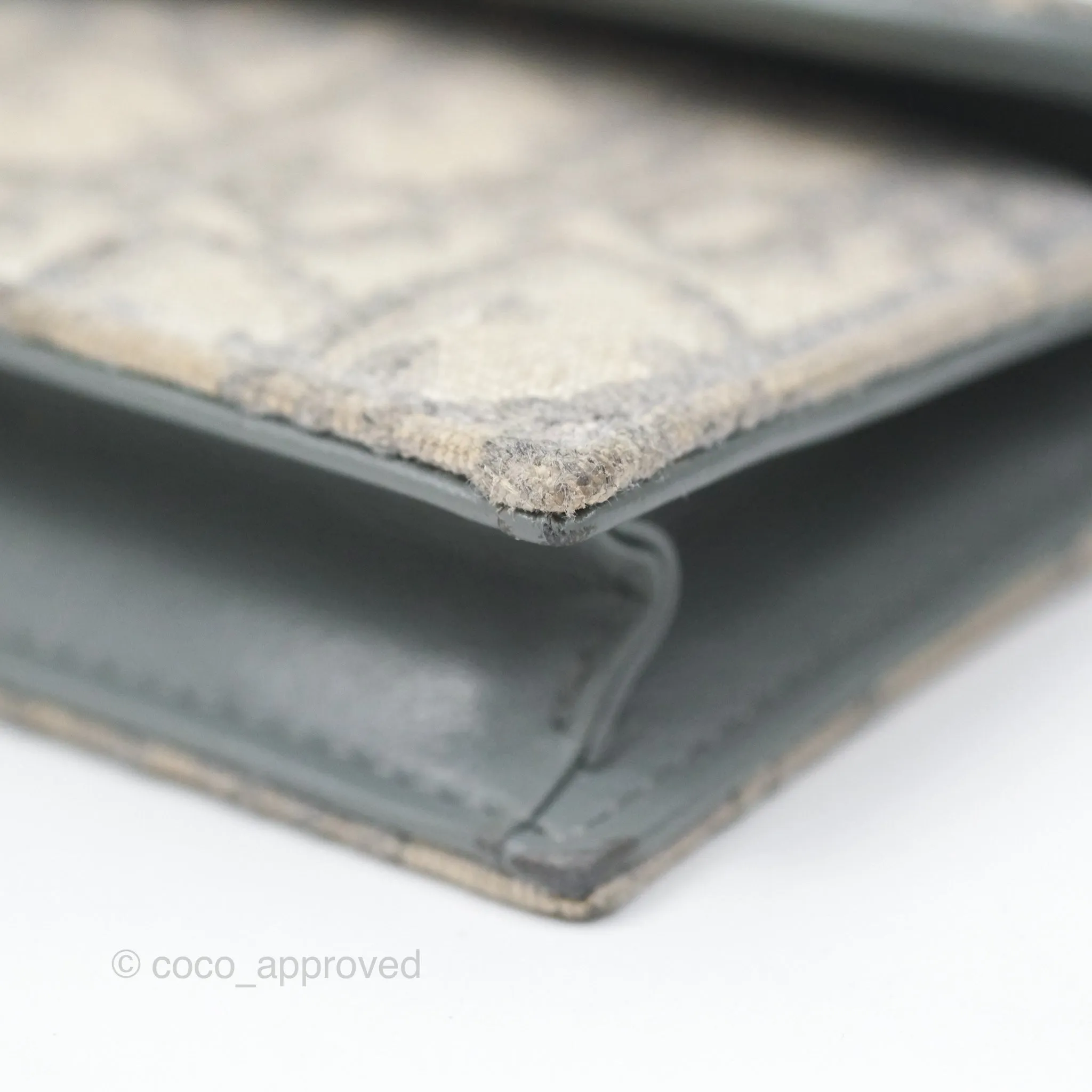Christian Dior Saddle Bloom Card Holder Gray Dior Oblique Jacquard