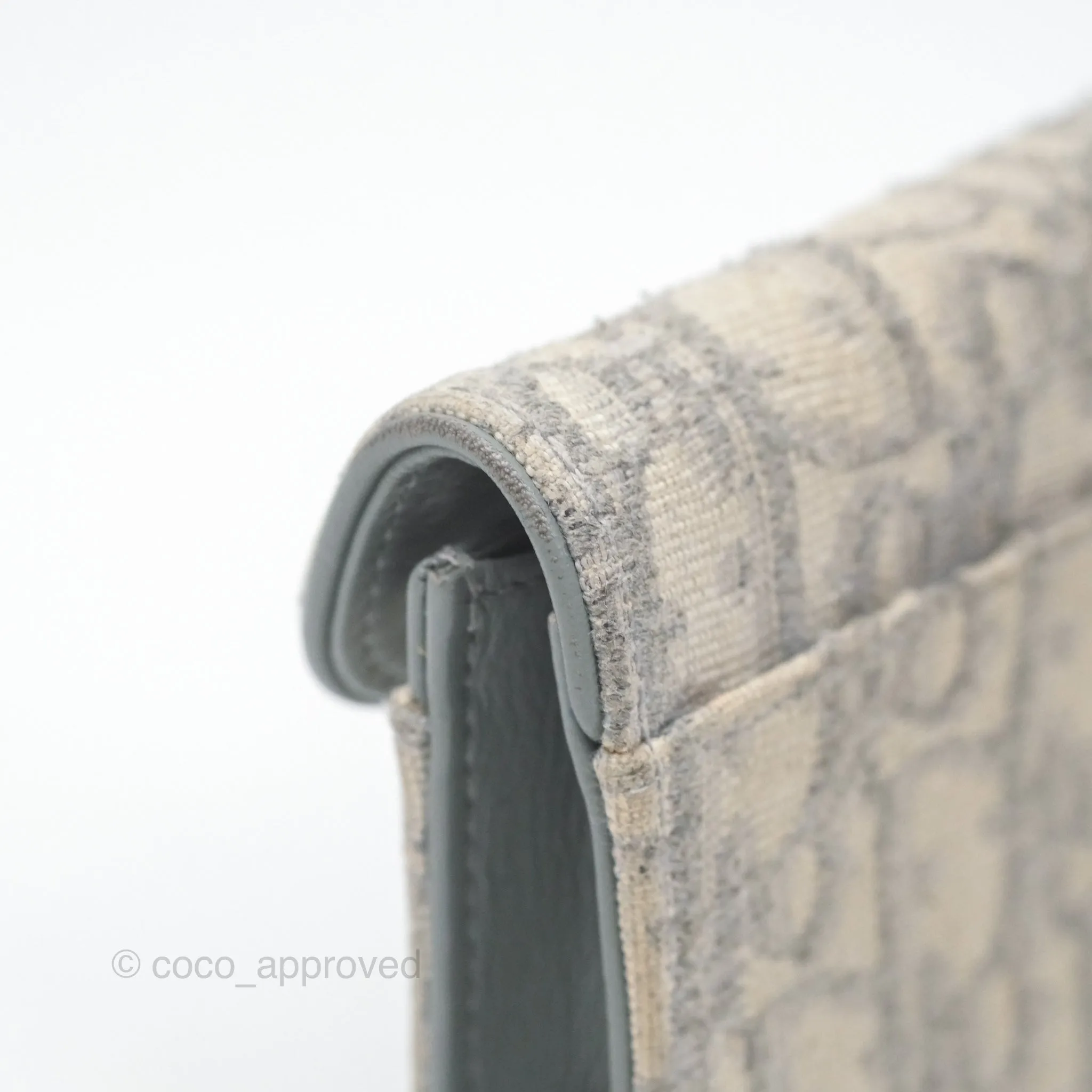 Christian Dior Saddle Bloom Card Holder Gray Dior Oblique Jacquard