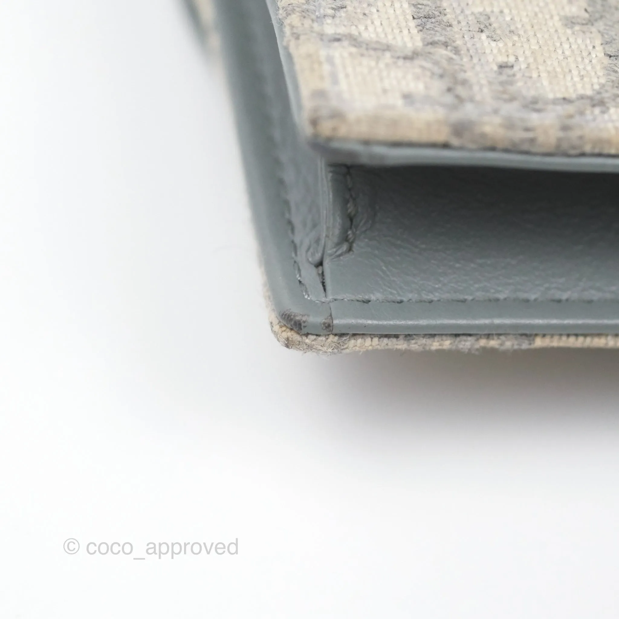 Christian Dior Saddle Bloom Card Holder Gray Dior Oblique Jacquard