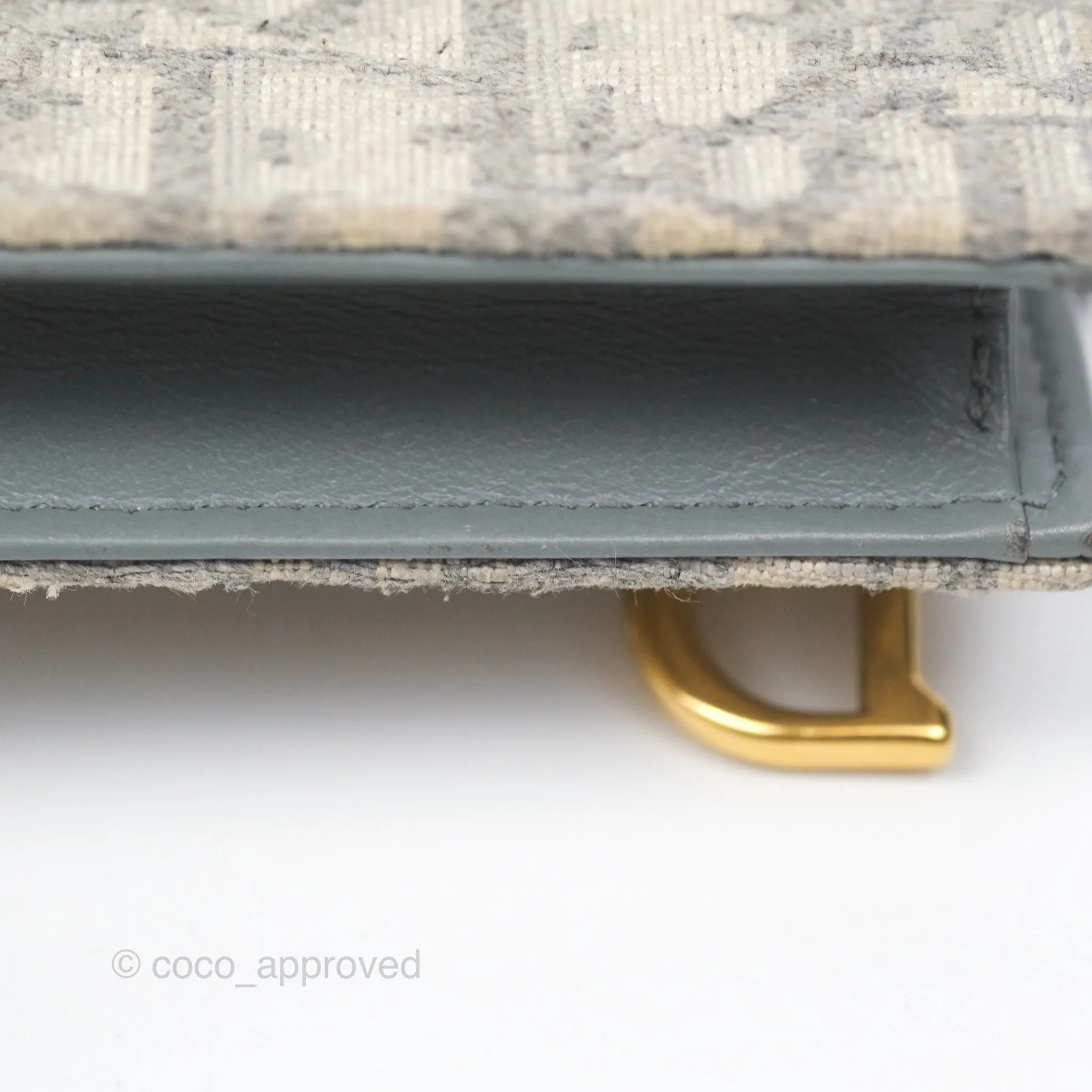 Christian Dior Saddle Bloom Card Holder Gray Dior Oblique Jacquard