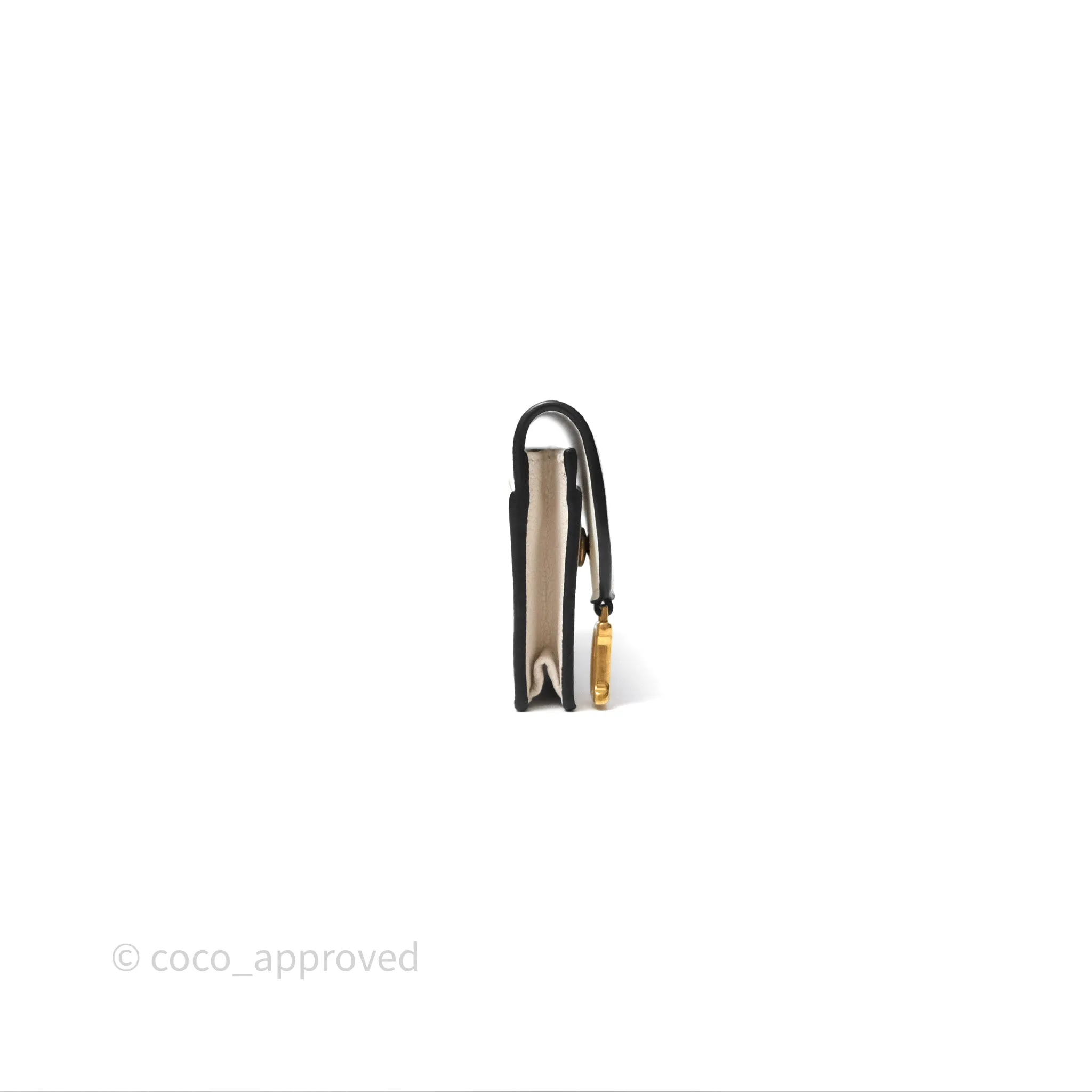 Christian Dior Saddle Bloom Card Holder Latte Goatskin