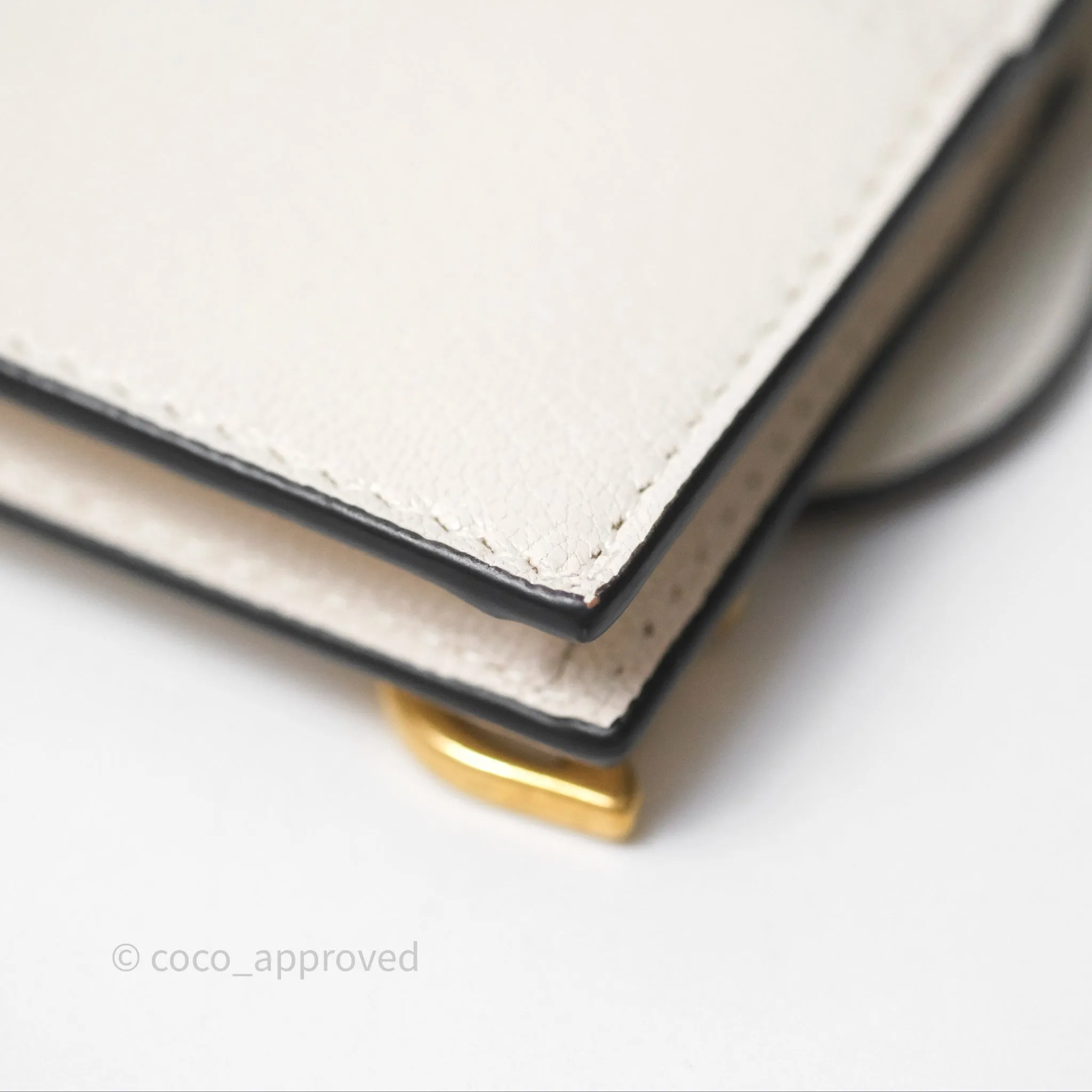 Christian Dior Saddle Bloom Card Holder Latte Goatskin