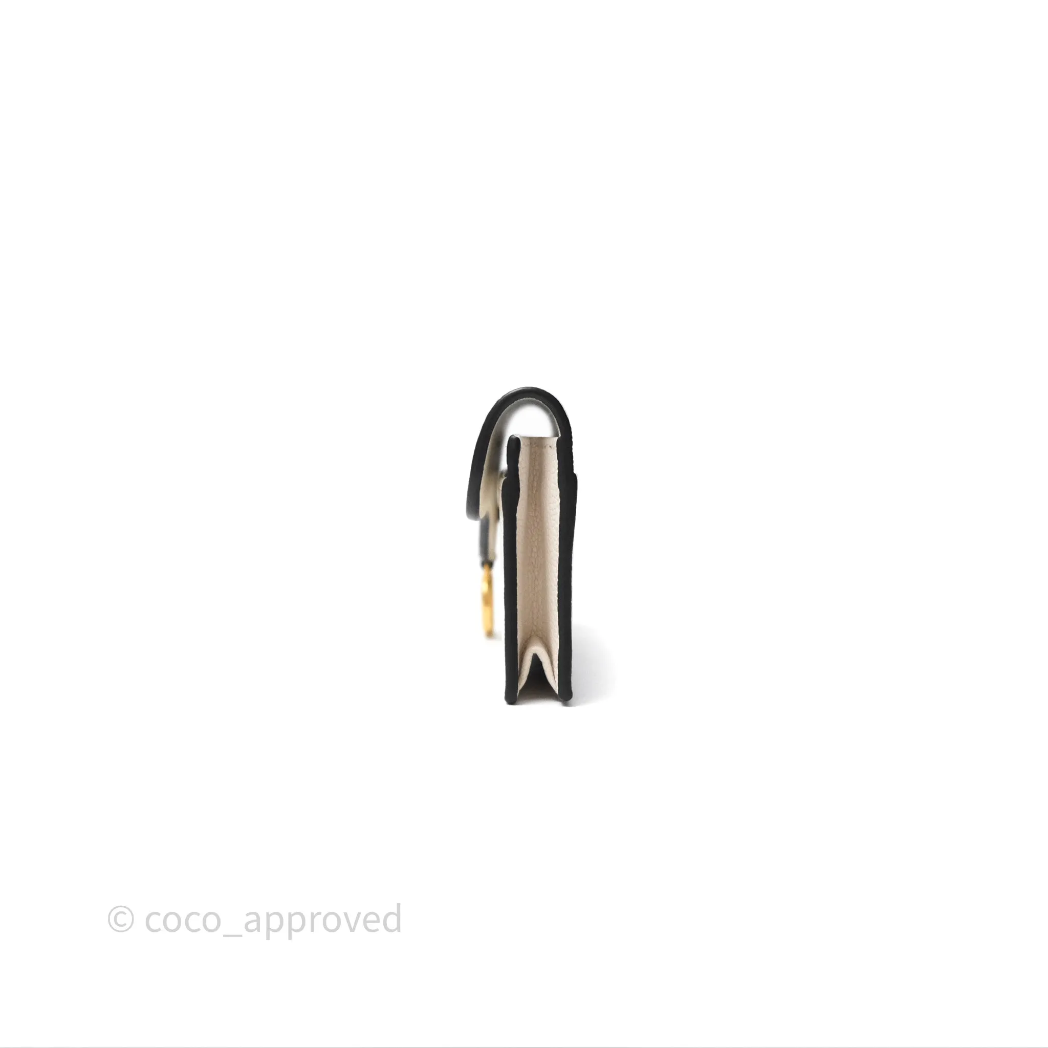 Christian Dior Saddle Bloom Card Holder Latte Goatskin