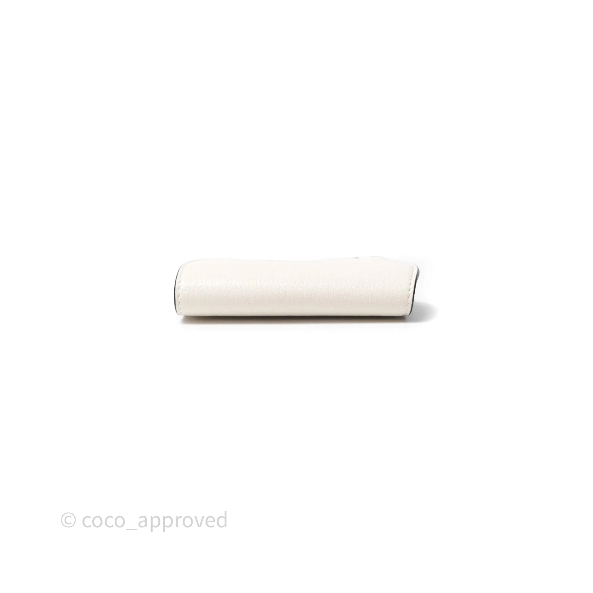 Christian Dior Saddle Bloom Card Holder Latte Goatskin
