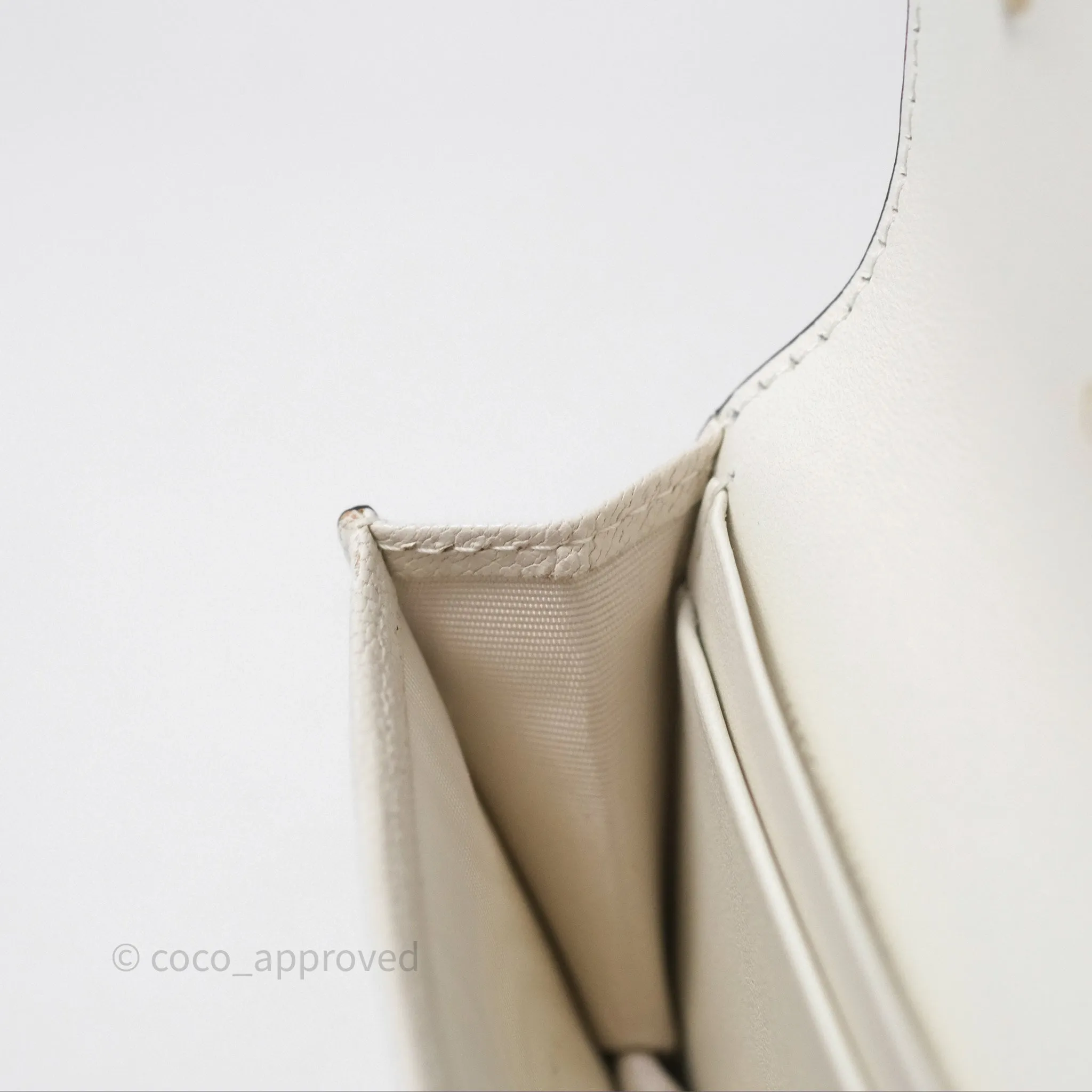 Christian Dior Saddle Bloom Card Holder Latte Goatskin