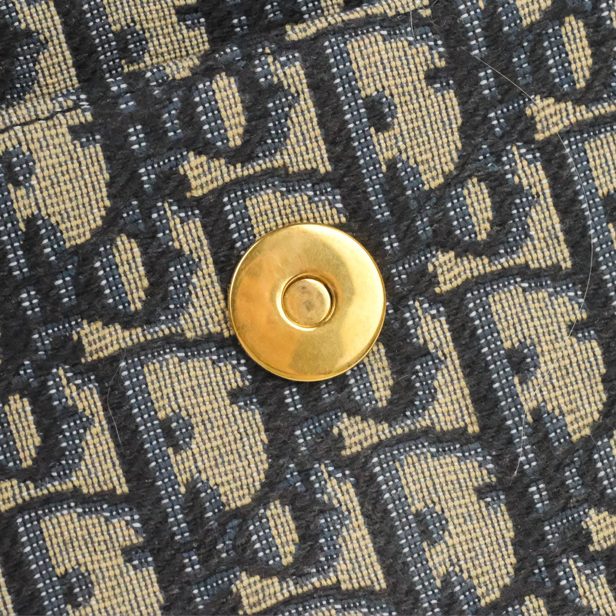 Christian Dior Saddle Chain Pouch Navy Oblique Jacquard