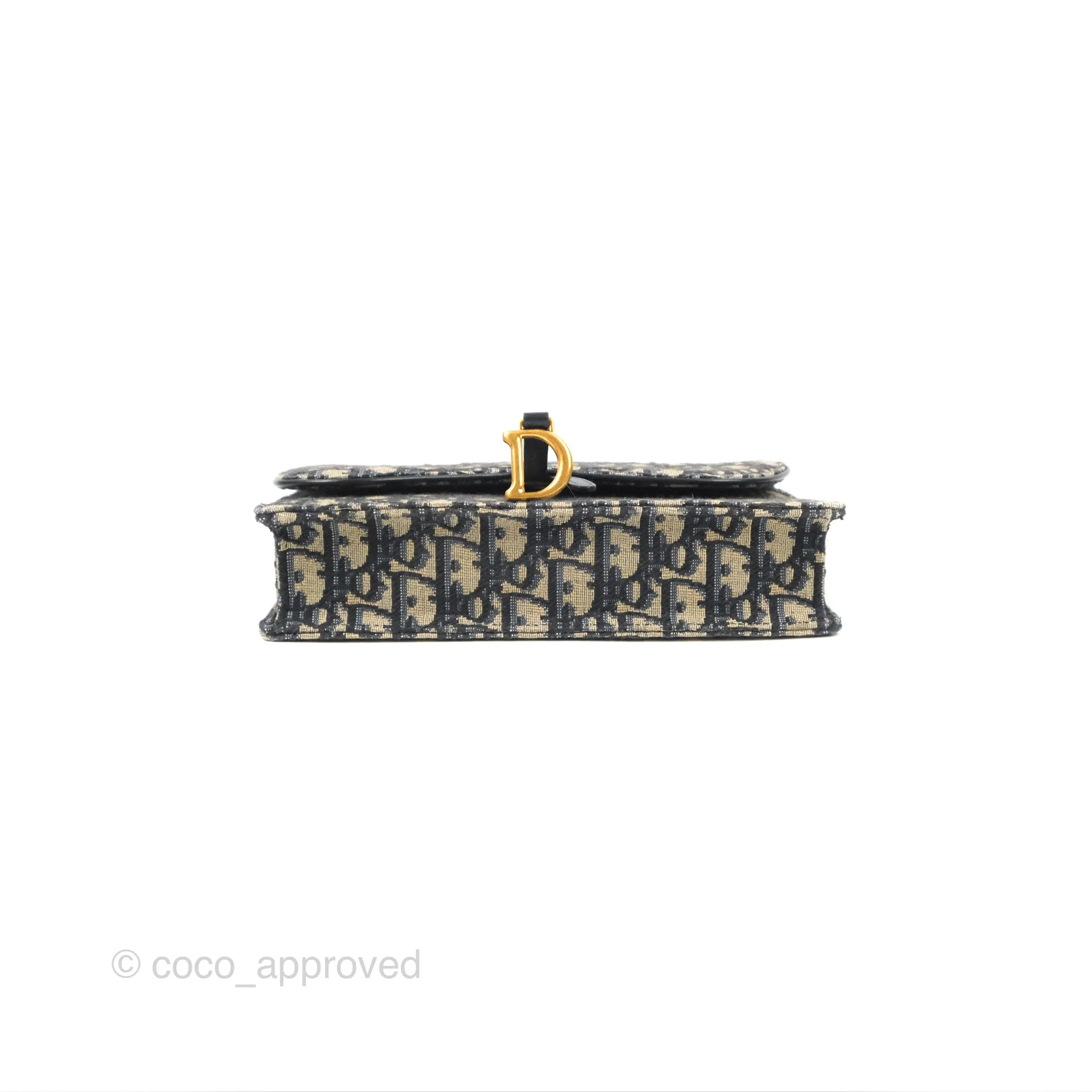 Christian Dior Saddle Chain Pouch Navy Oblique Jacquard