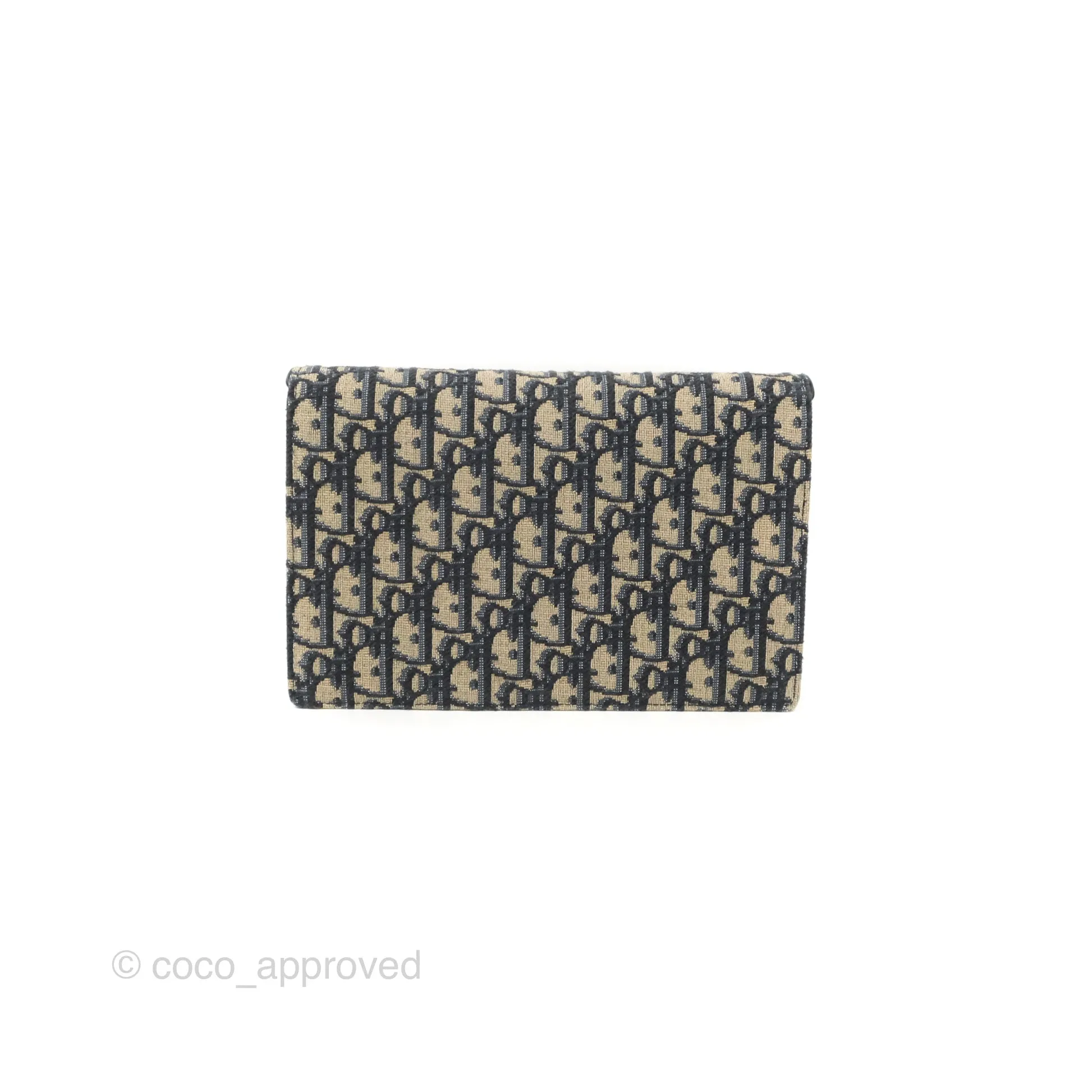 Christian Dior Saddle Chain Pouch Navy Oblique Jacquard