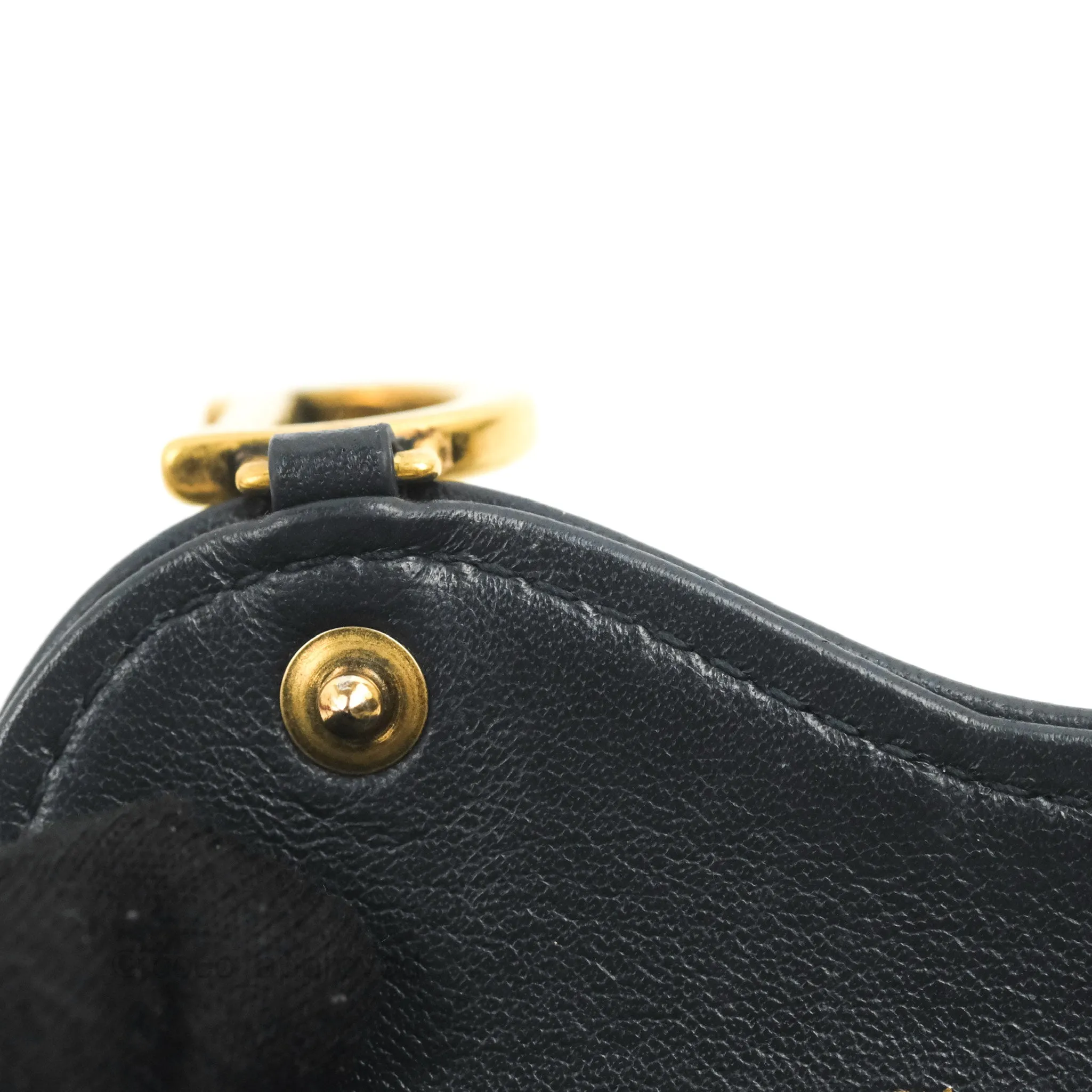 Christian Dior Saddle Flap Card Holder Blue Dior Oblique Jacquard