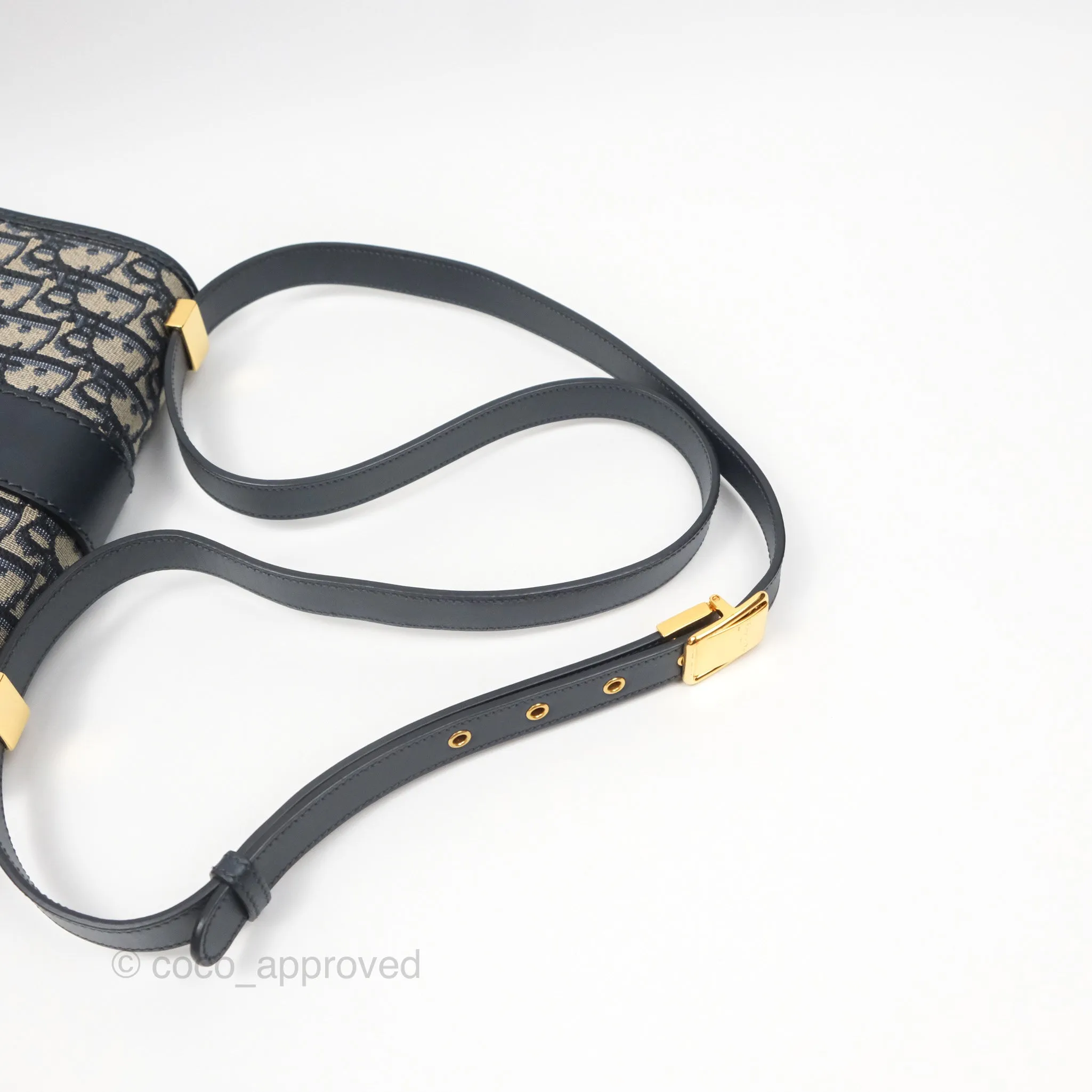 Christian Dior Small 30 Montaigne Bag Blue Dior Oblique Jacquard