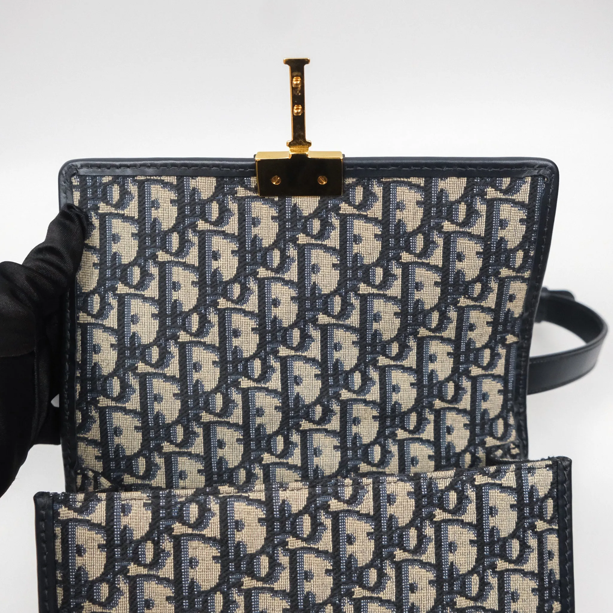 Christian Dior Small 30 Montaigne Bag Blue Dior Oblique Jacquard